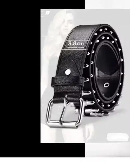 Hypebeast × Jewelry Belts Leather Wide Buckle Punk Rock Ammo Belt Size ONE SIZE - 4 Thumbnail