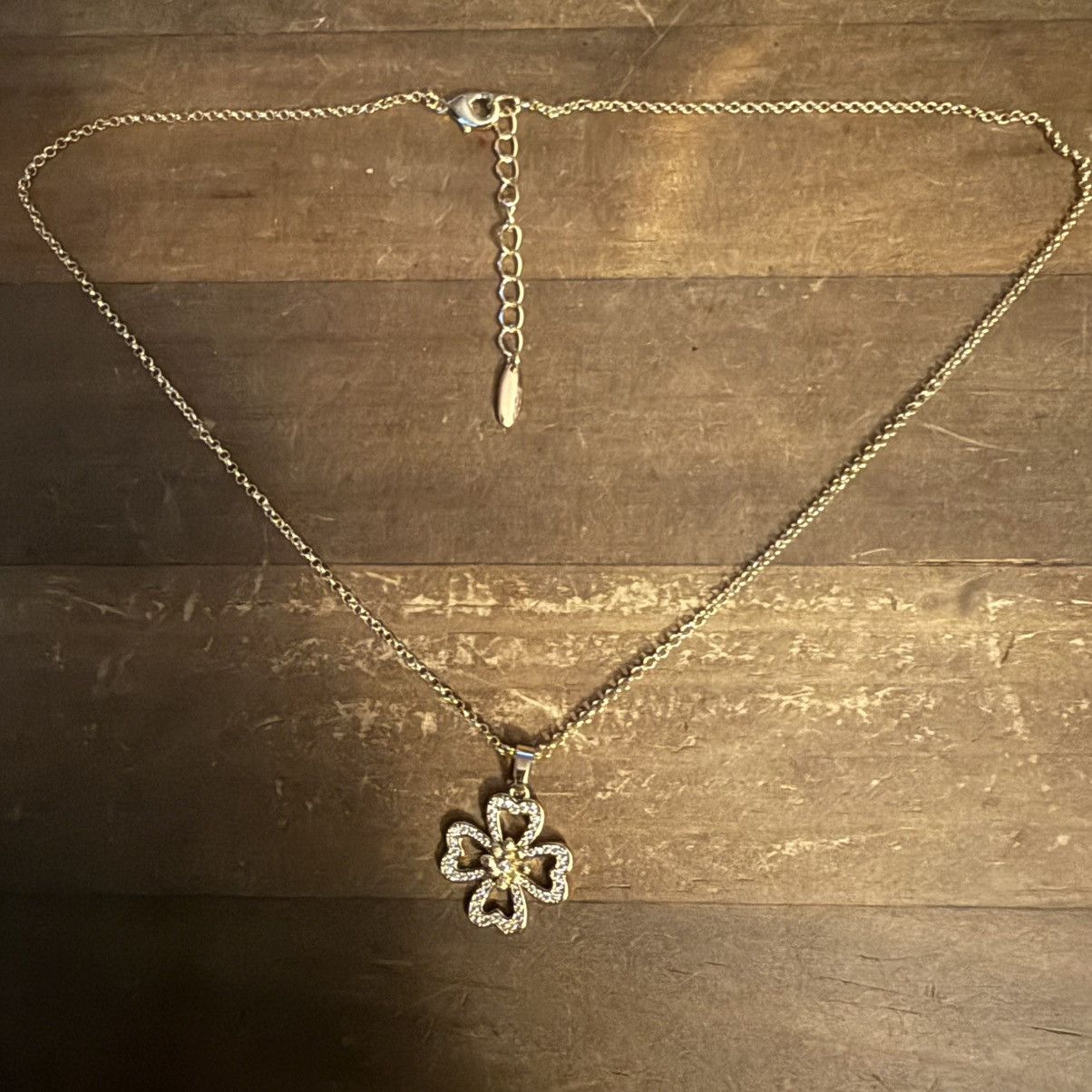 Other Fire Beetle gold plated pave clover pendant necklace Size ONE SIZE - 4 Thumbnail