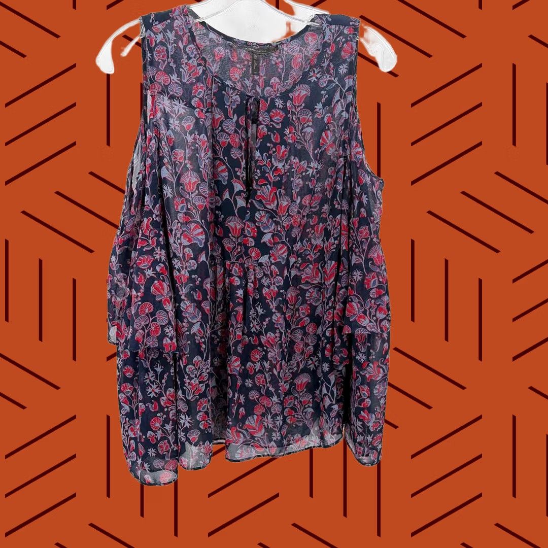 Vintage BCBG Navy Medium Long Sleeve Blouse - Pre-Owned Size M / US 6-8 / IT 42-44 - 1 Thumbnail
