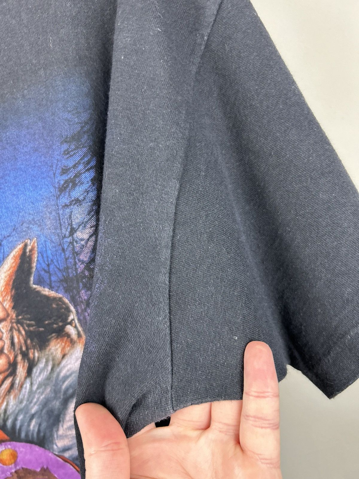 Harley Davidson Vintage 90s 3D Emblem Indian Eagle Wolf Faded Black T-shirt Size US XL / EU 56 / 4 - 11 Thumbnail