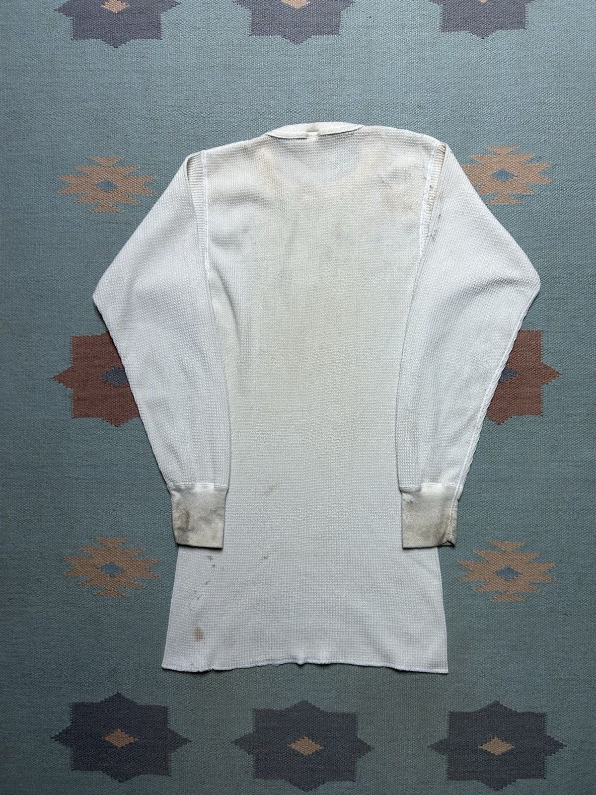 Vintage Vtg waffle knit thermal shirt base layer distressed large Size US L / EU 52-54 / 3 - 8 Thumbnail