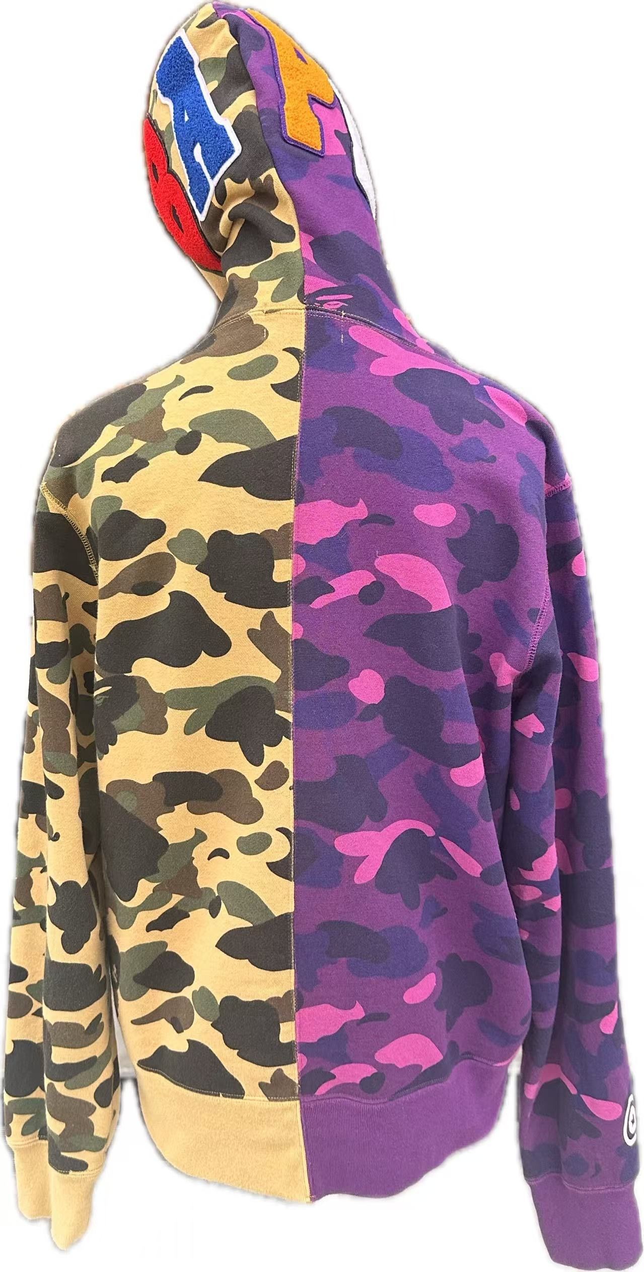 Bape BAPE Puple Split Camo Shark Hoodie Full Zip Made in Japan Size M / US 6-8 / IT 42-44 - 2 Thumbnail