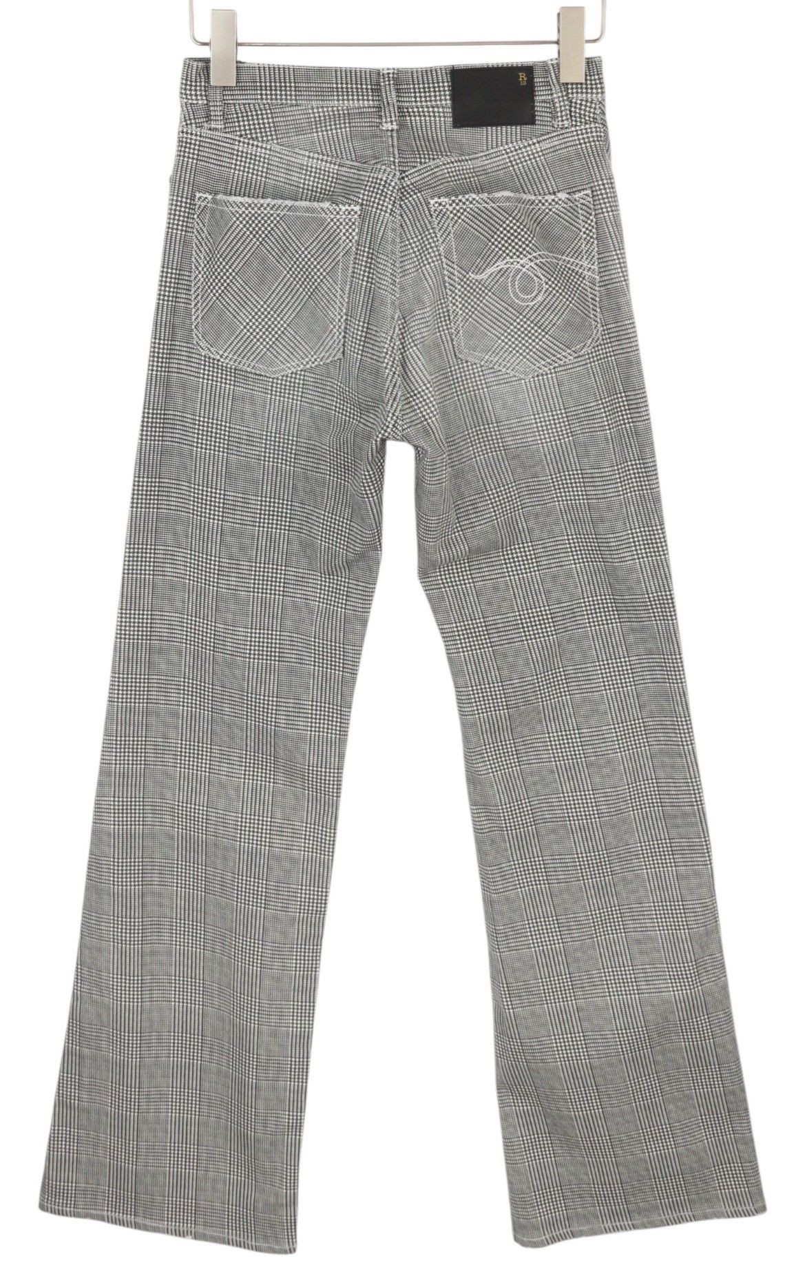 R13 JANE 27 Printed Glen Plaid Straight Flared Stretch 85827 Size 27" / US 4 / IT 40 - 4 Thumbnail