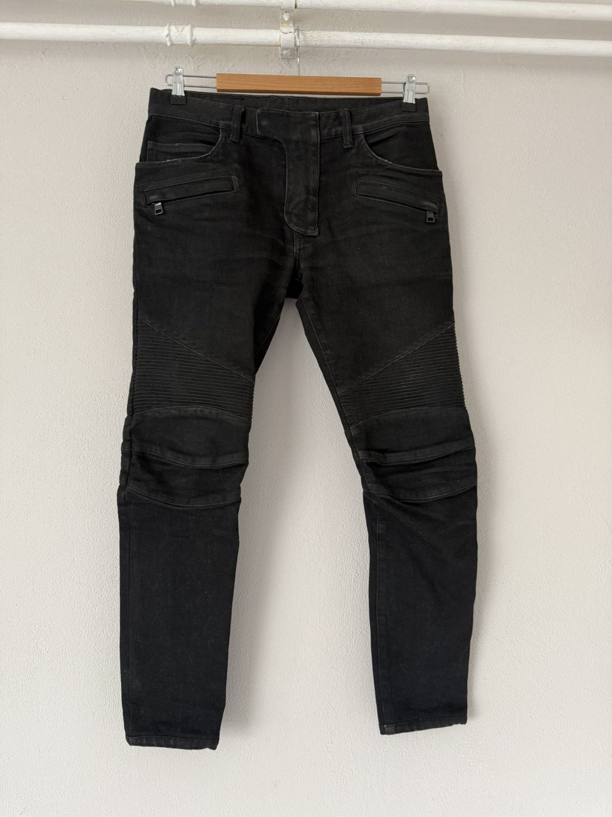 Balmain Black Biker Jeans Size US 30 / EU 46 - 1 Thumbnail