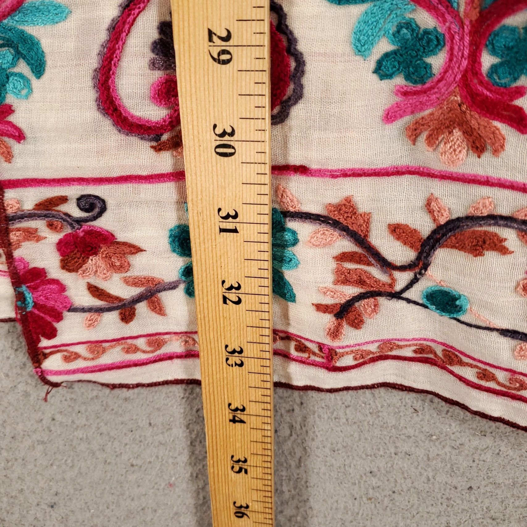 Vintage T Party Bohemian Cardigan Womens Medium Ivory Floral Embroidered Lightweight Casual Size M / US 6-8 / IT 42-44 - 3 Thumbnail
