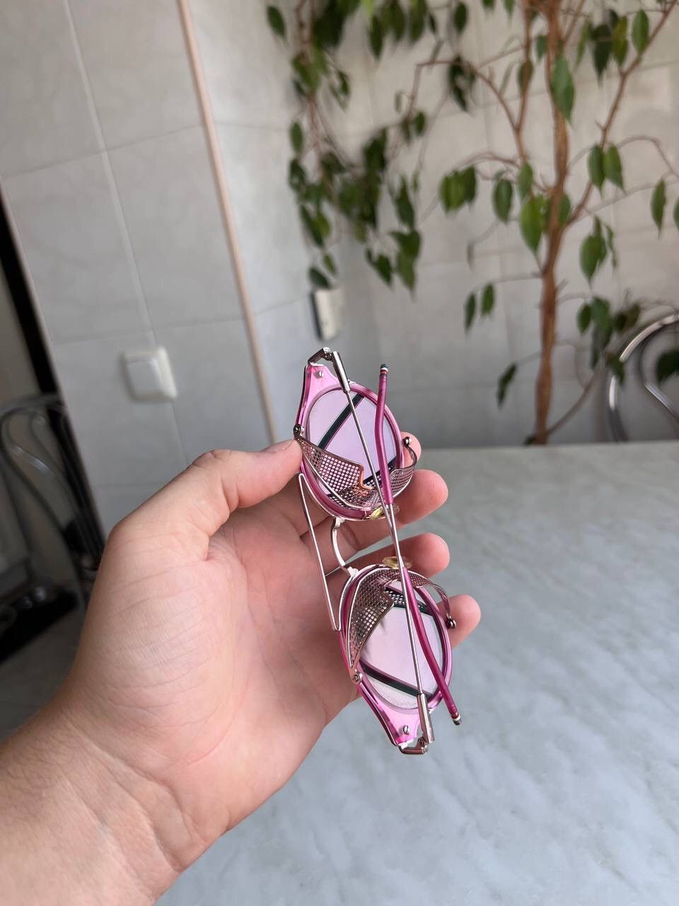 Japanese Brand × Vintage Vintage Mad Max Style 2000s Metal Pink Y2K Rock Sunglasses Size ONE SIZE - 9 Thumbnail