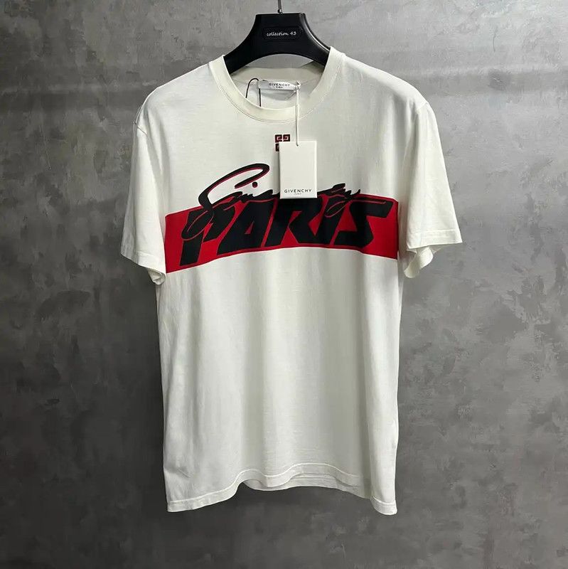 Givenchy Givenchy White Cotton Men's T-shirt with Logo 0089 Size US L / EU 52-54 / 3 - 1 Thumbnail