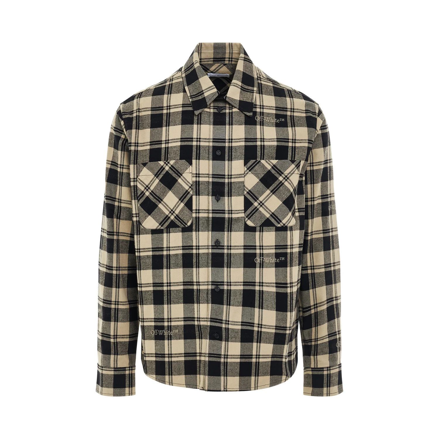 Off-White o1mris0824 Shirt in Black & Beige Size US M / EU 48-50 / 2 - 1 Thumbnail