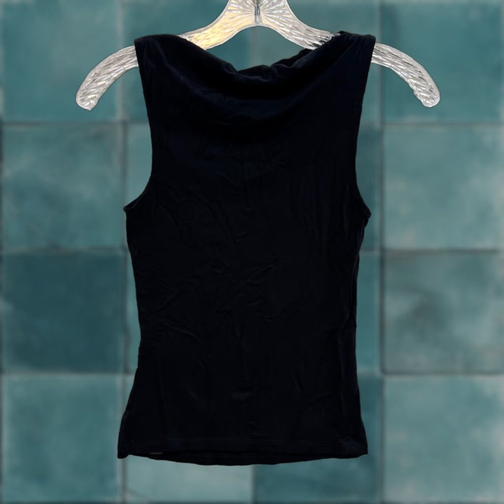 Asos ASOS Miss Selfridge Top XS Black Boat Neck Sleeveless Stretch Office Corpcore Womens Size XS / US 0-2 / IT 36-38 - 1 Thumbnail