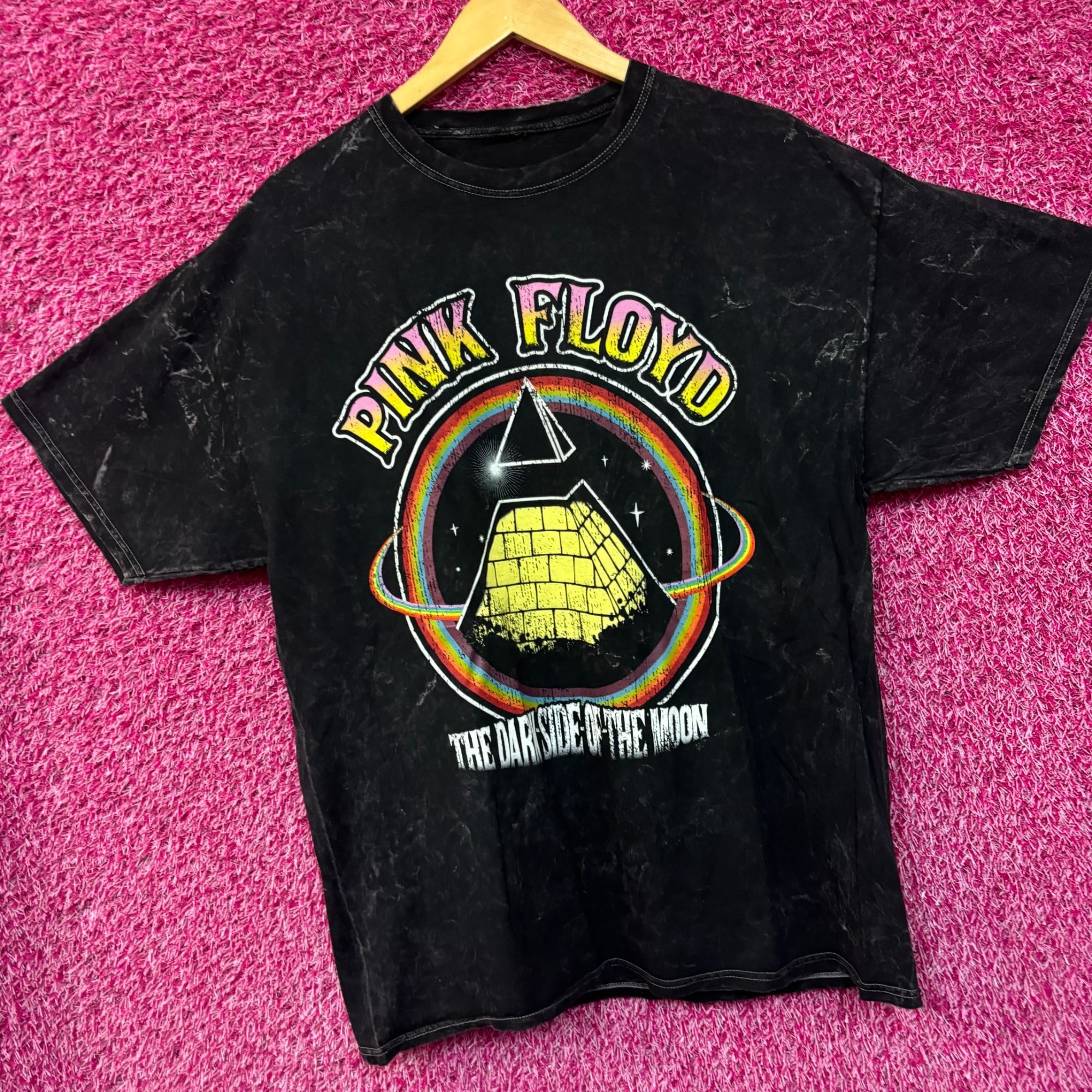 Band Tees × Pink Floyd Pink Floyd Dark Side Of The Moon mineral wash Rock Tshirt L Size US L / EU 52-54 / 3 - 3 Thumbnail