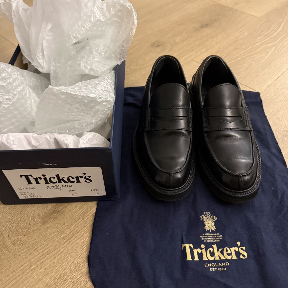 Tricker's Tricker's James Leather Penny Loafers UK6 Black Size US 7 / EU 40 - 1 Thumbnail