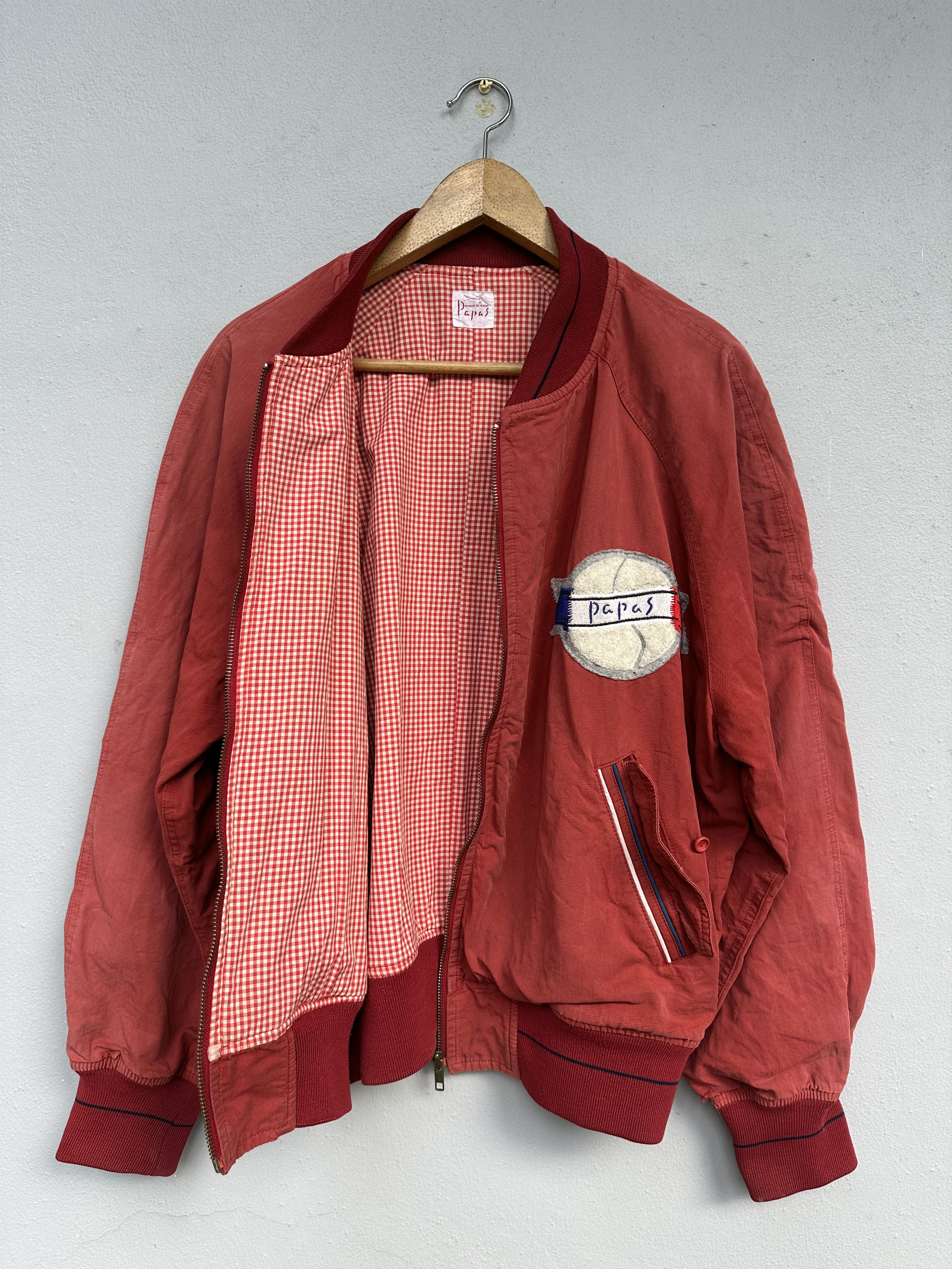 Mademoiselle Non Non Vintage 90s Papas Sports Logo Distressed Bomber Jacket Size US M / EU 48-50 / 2 - 3 Thumbnail
