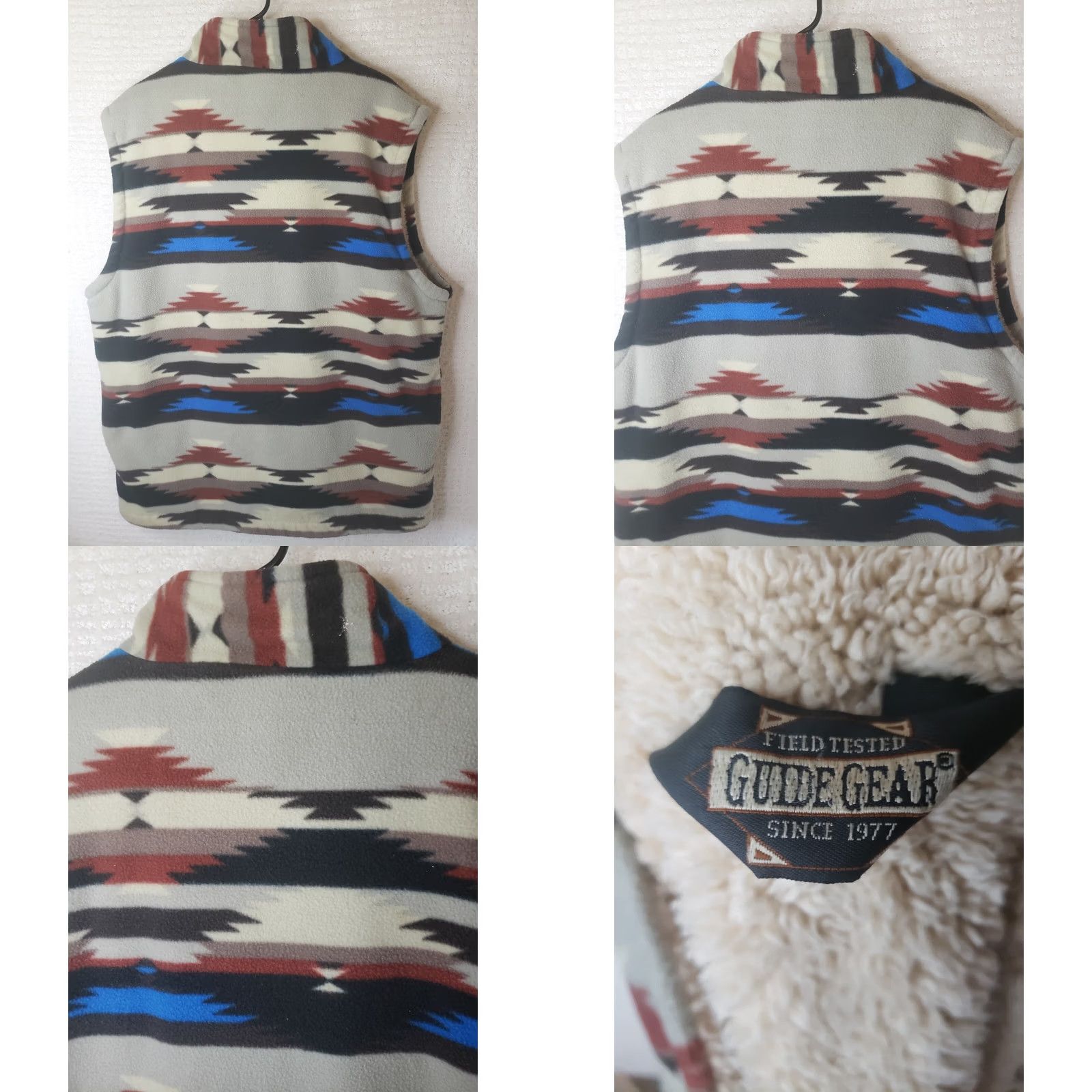 Vintage Guide Gear Navajo Aztec Western Vest Sherpa Lined Zip Men's XL USA Size US XL / EU 56 / 4 - 8 Thumbnail