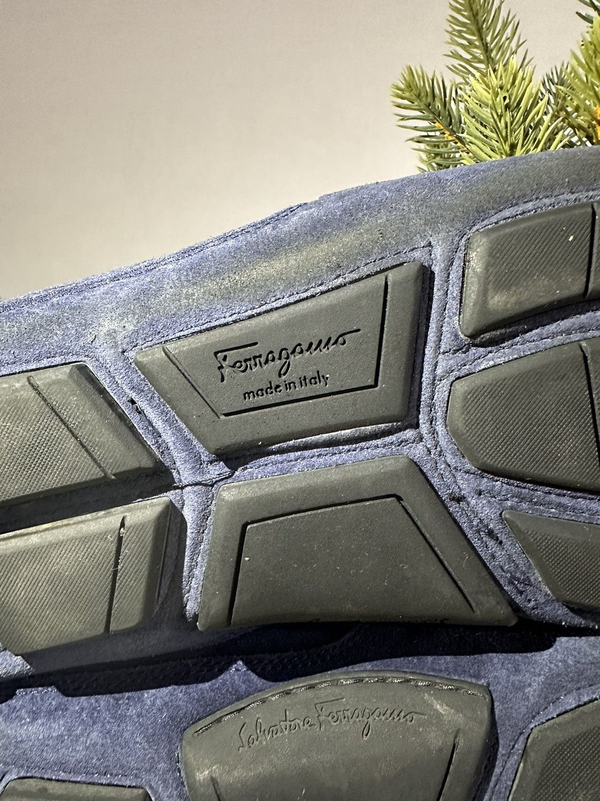 Salvatore Ferragamo Navy Blue Suede Mocasines Size US 11.5 / EU 44-45 - 11 Thumbnail