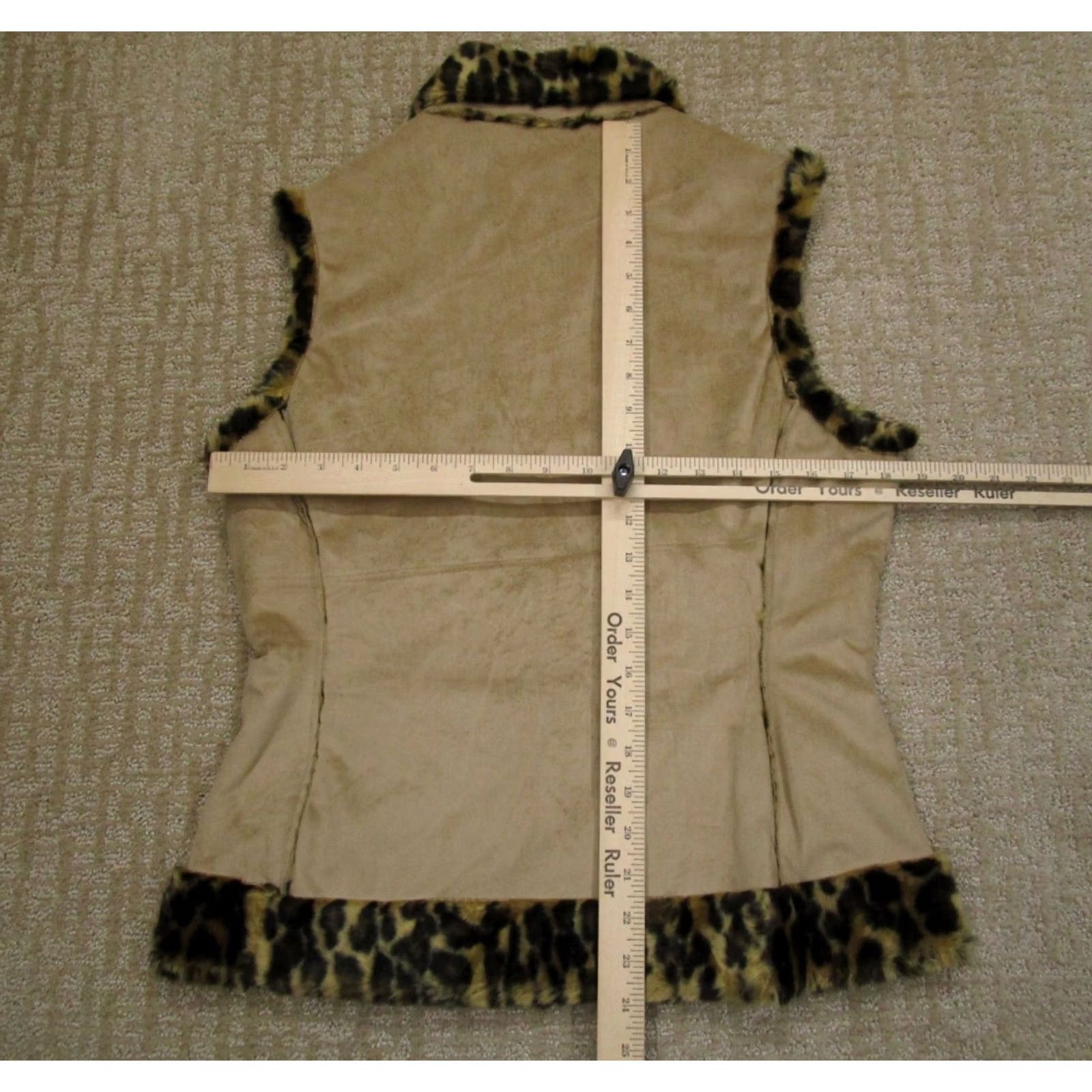Vintage Cripple Creek Vest Women's Brown Southwestern Leopard Print Sherpa Knit Zip Pockets All Seasons Regular M Size M / US 6-8 / IT 42-44 - 4 Thumbnail