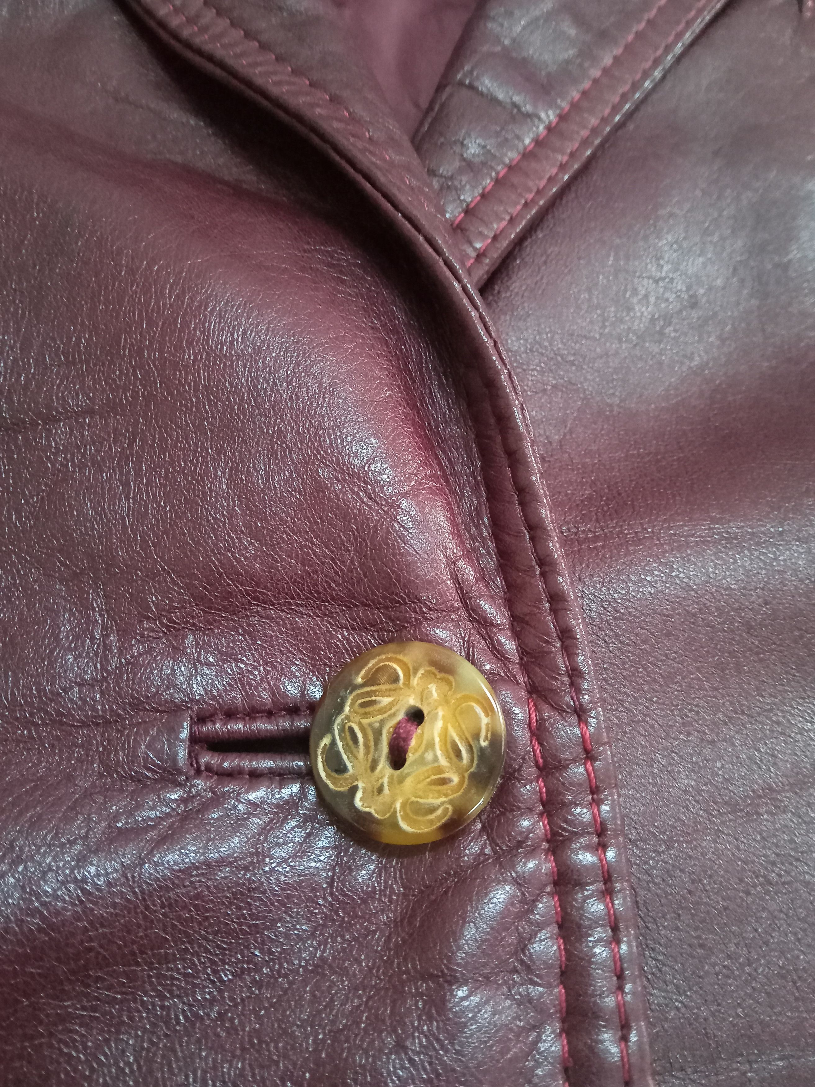 Loewe Loewe Leather Maroon / Mohagany Blazer Size M / US 6-8 / IT 42-44 - 5 Thumbnail