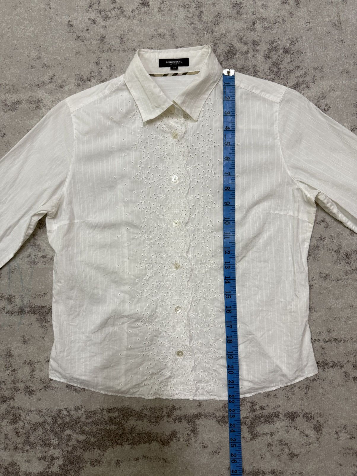 Burberry Burberry London White Broderie Anglaise Embroidered Shirt Size S / US 4 / IT 40 - 17 Thumbnail