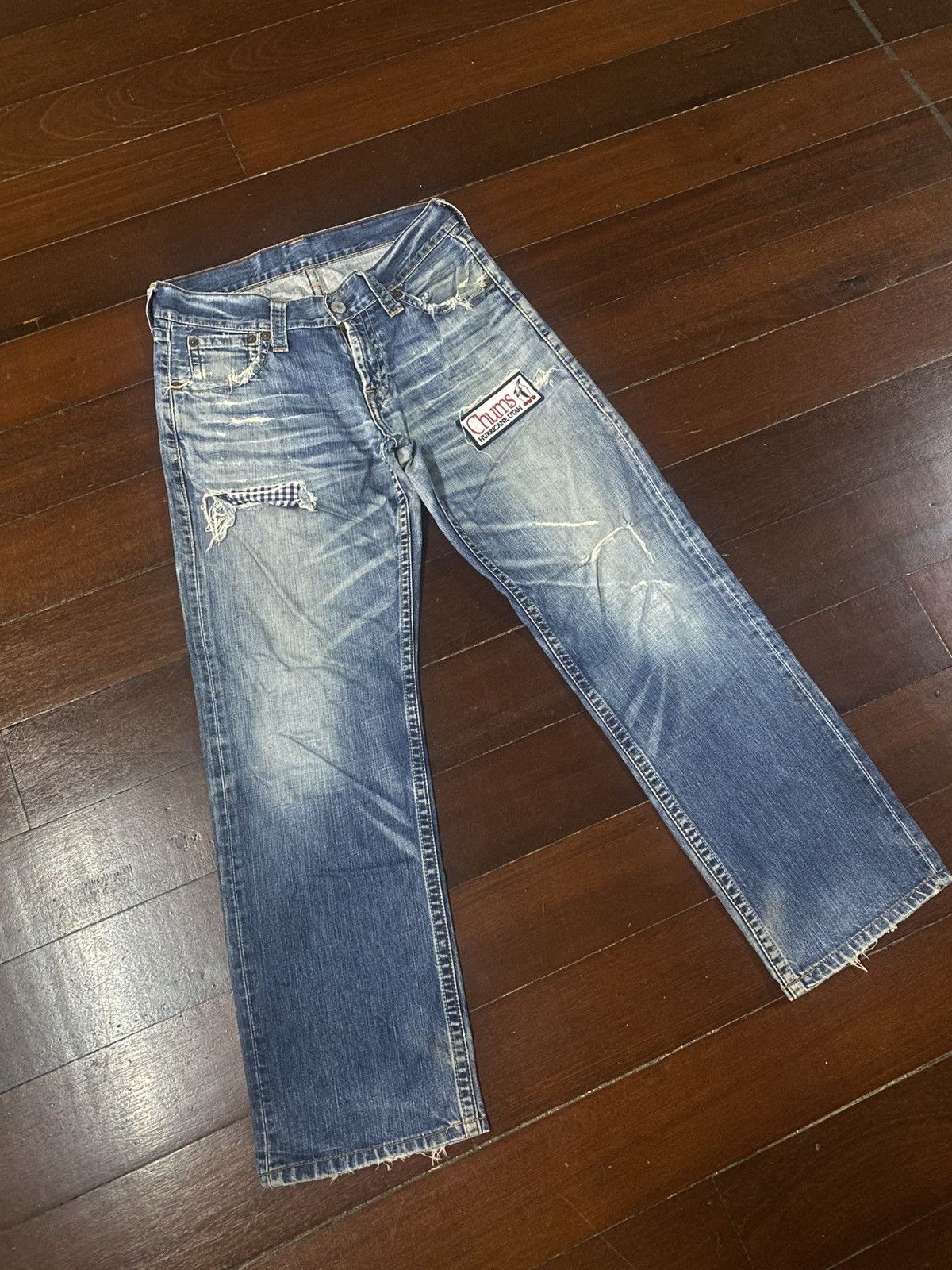 Levi's Fire Levi's 503 Distressed Jeans Faded Pants Denim Size US 32 / EU 48 - 2 Thumbnail