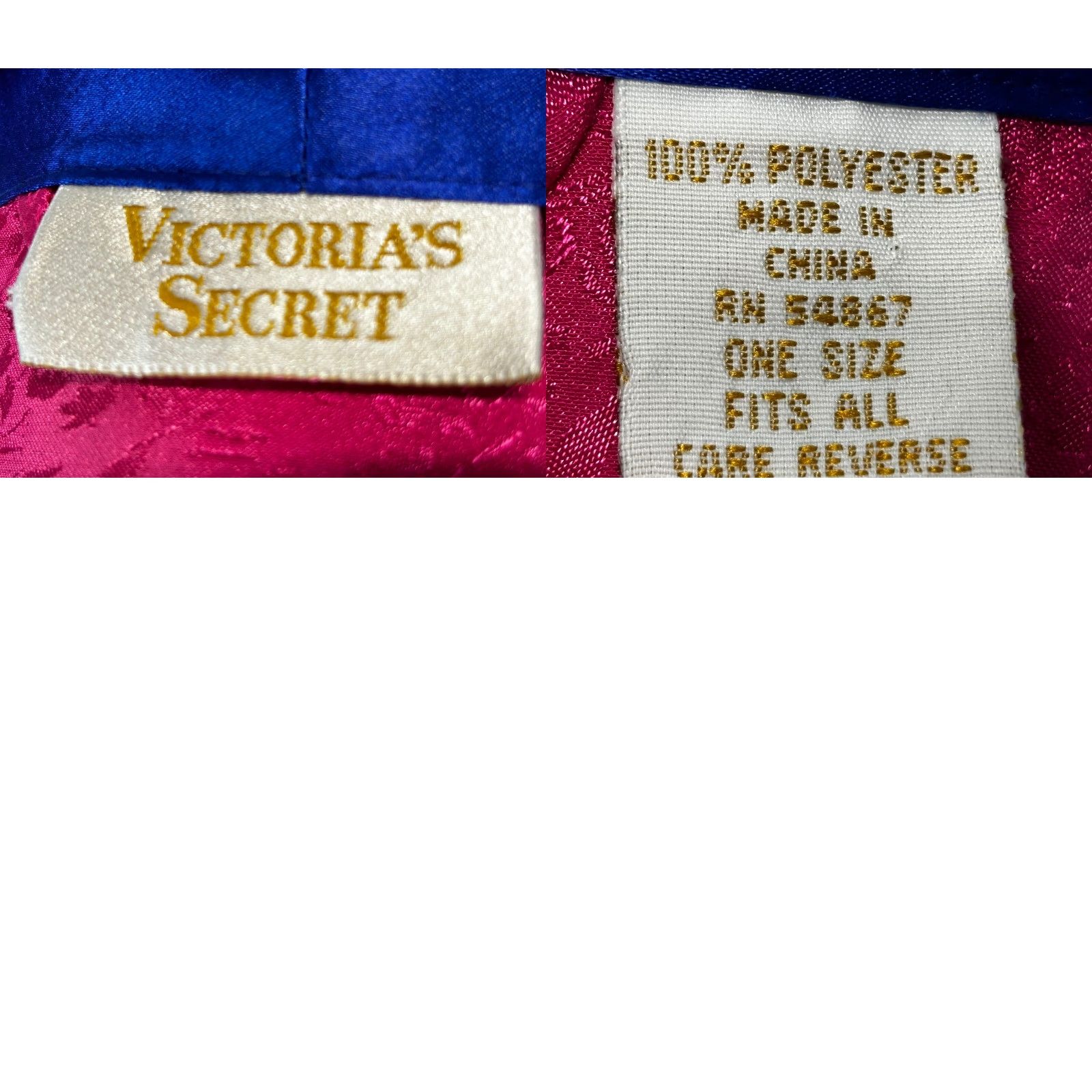 Victoria's Secret Vintage Victoria's Secret satin Robe Kimono One Size Pink Blue Gold Label Sleepwear Size ONE SIZE - 8 Thumbnail