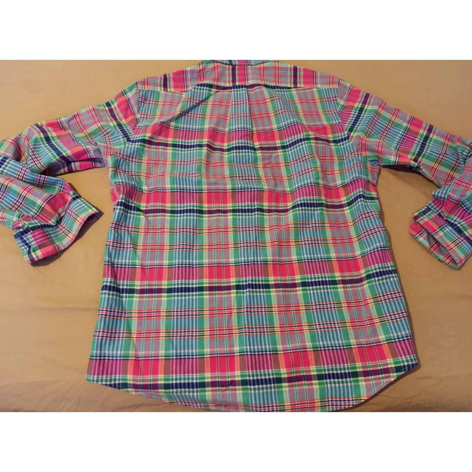 Polo Ralph Lauren Polo Ralph Lauren Shirt XL Men Button-Up Long Sleeve Cotton Blue Plaid Dress Shirt Size 46R - 6 Thumbnail