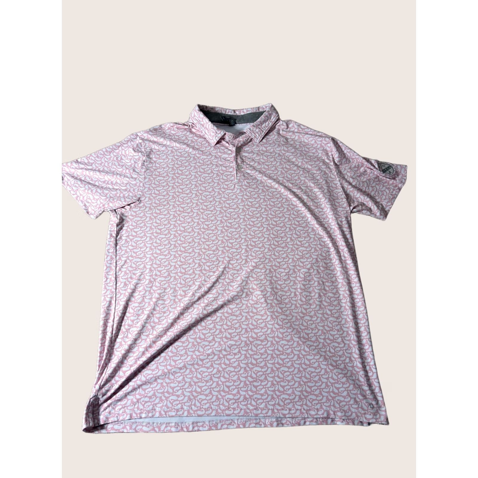 Vintage AndersonOrd Polo Shirt Mens XL Pink Whale Print Nautical Golf Performance Jersey Size US XL / EU 56 / 4 - 1 Thumbnail