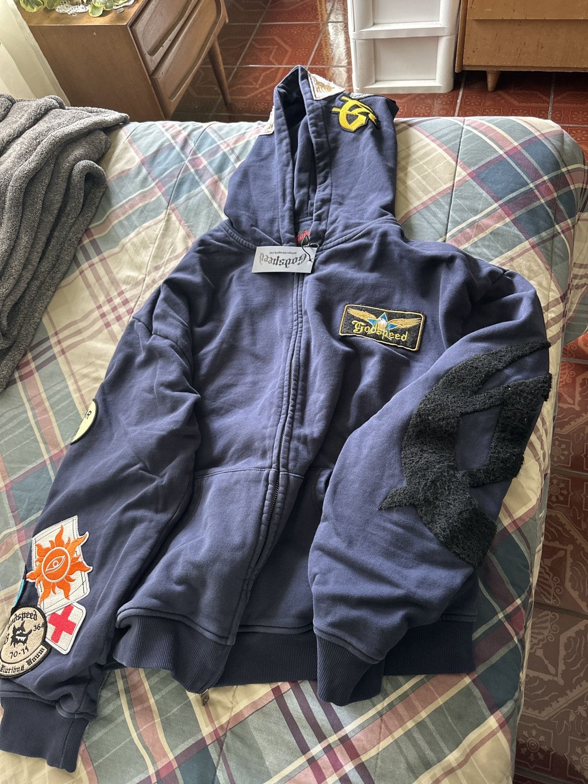God squadron zip up hoodie