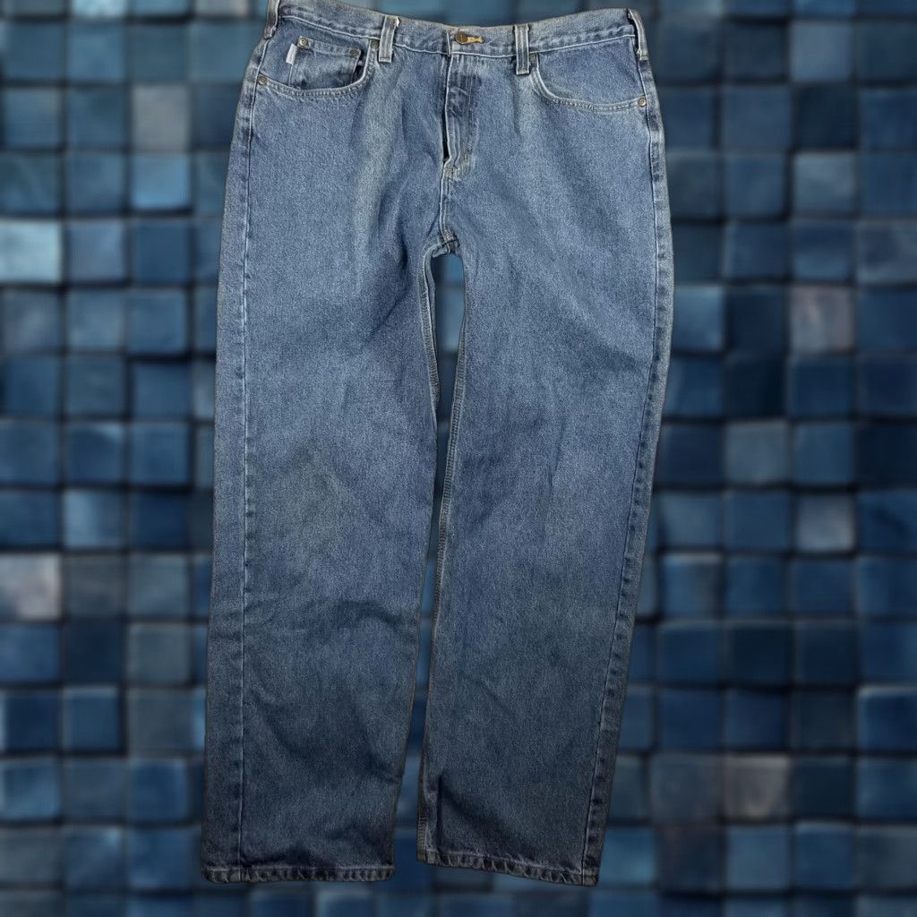 Carhartt Carhartt Jeans Mens 38x32 Blue Relaxed Fit Denim Workwear Five Pocket B460DPS Size US 38 / EU 54 - 1 Thumbnail