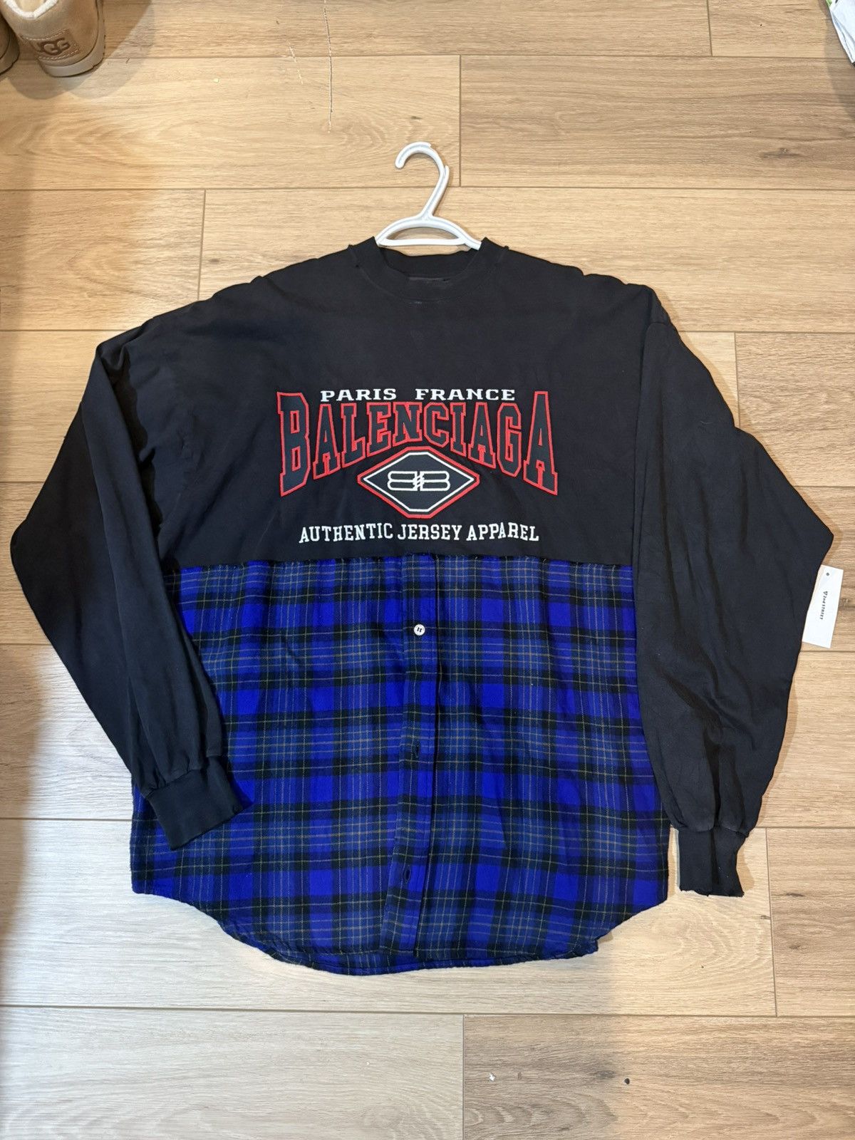 Balenciaga Balenciaga Hybrid Flannel Shirt Size US S / EU 44-46 / 1 - 1 Thumbnail