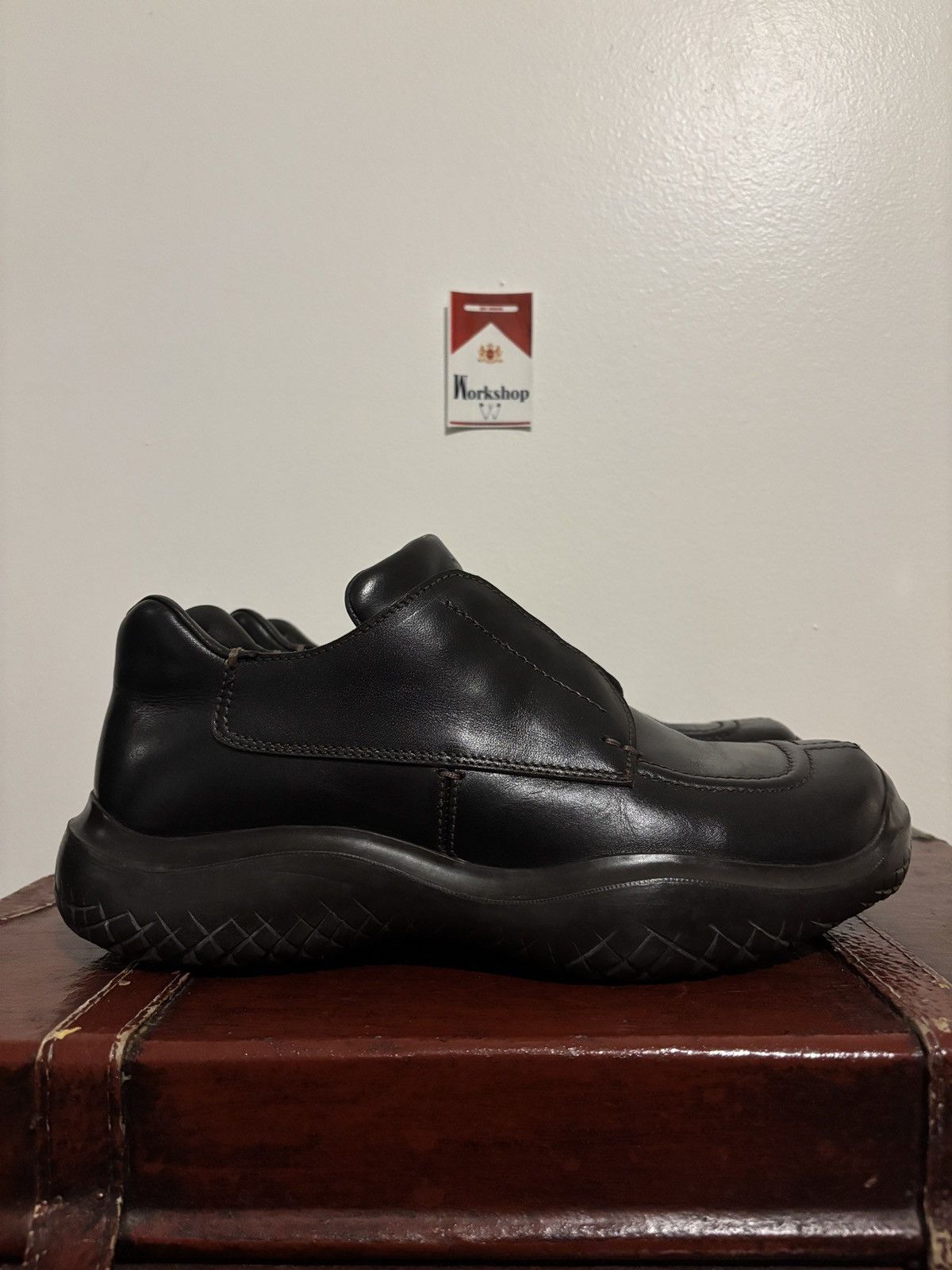 Prada Brown FW1999 Prada Square Toe Derby Vibram Sole Loafers Size US 9.5 / EU 42-43 - 3 Thumbnail