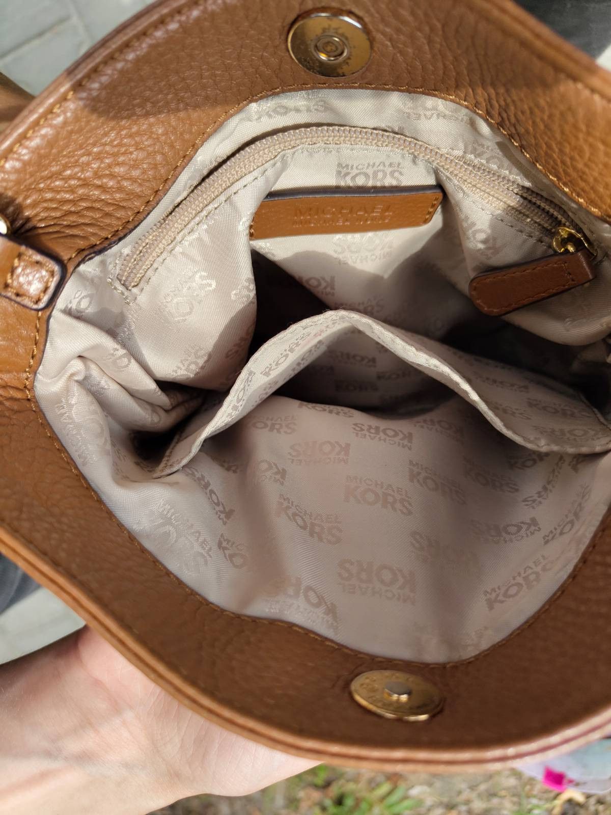Michael Kors Michael Kors Hamilton Crossbody Bag Gold Chain Brown Leather Size ONE SIZE - 9 Thumbnail