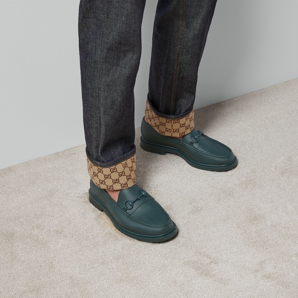 Gucci o1s1wg110125 Enameled Horsebit Loafers in Dark Green Size US 8.5 / EU 41-42 - 3 Thumbnail
