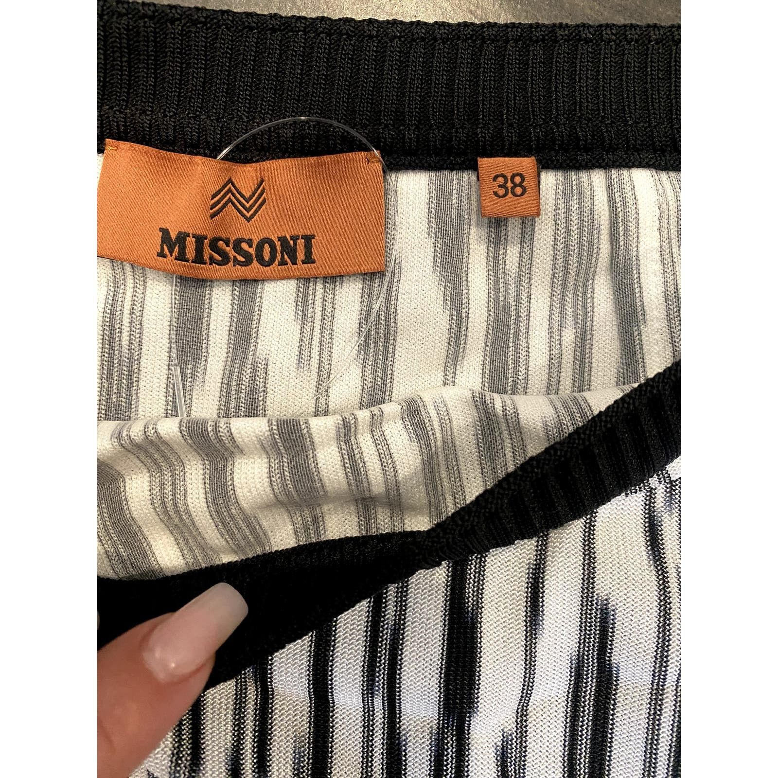 Missoni Missoni Mini Skirt in Black & White Space Dye Black White 38 Size 26" / US 2 / IT 38 - 8 Thumbnail