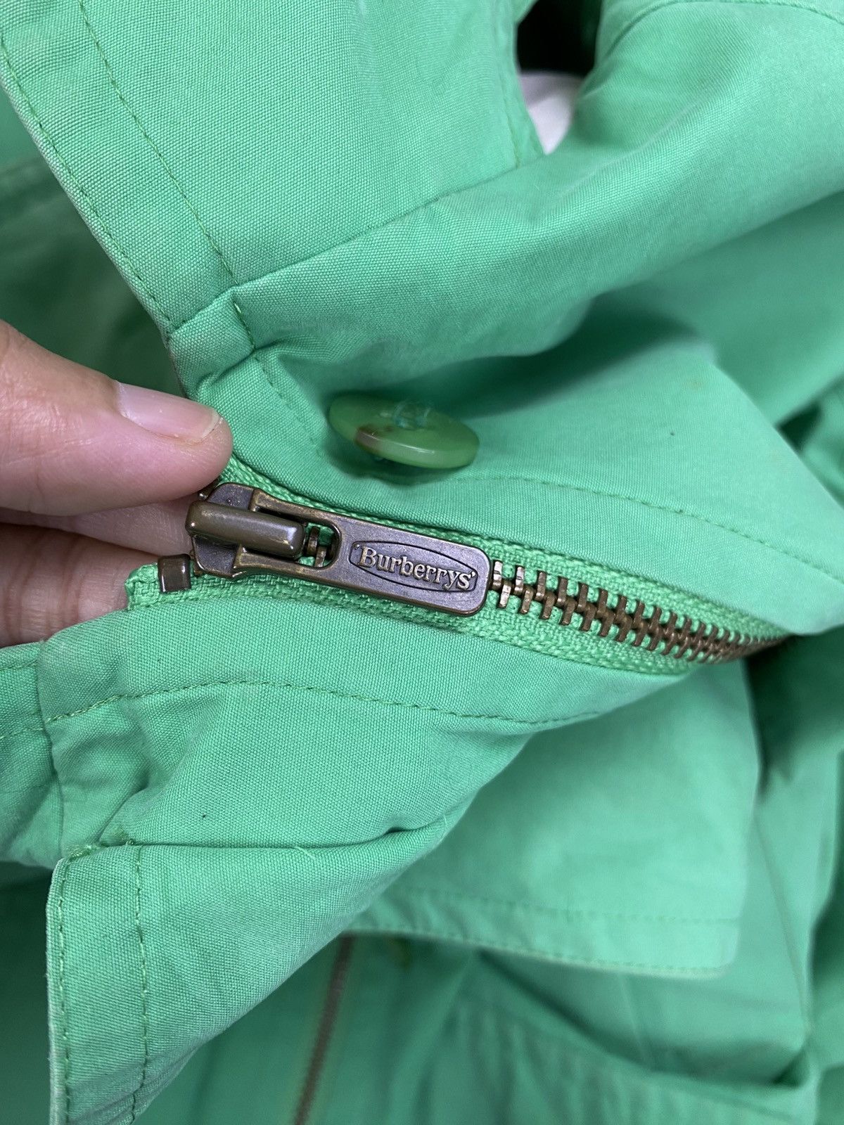 Burberry Vintage 80s Burberry Fog Green Zipper Jacket Size US L / EU 52-54 / 3 - 10 Thumbnail