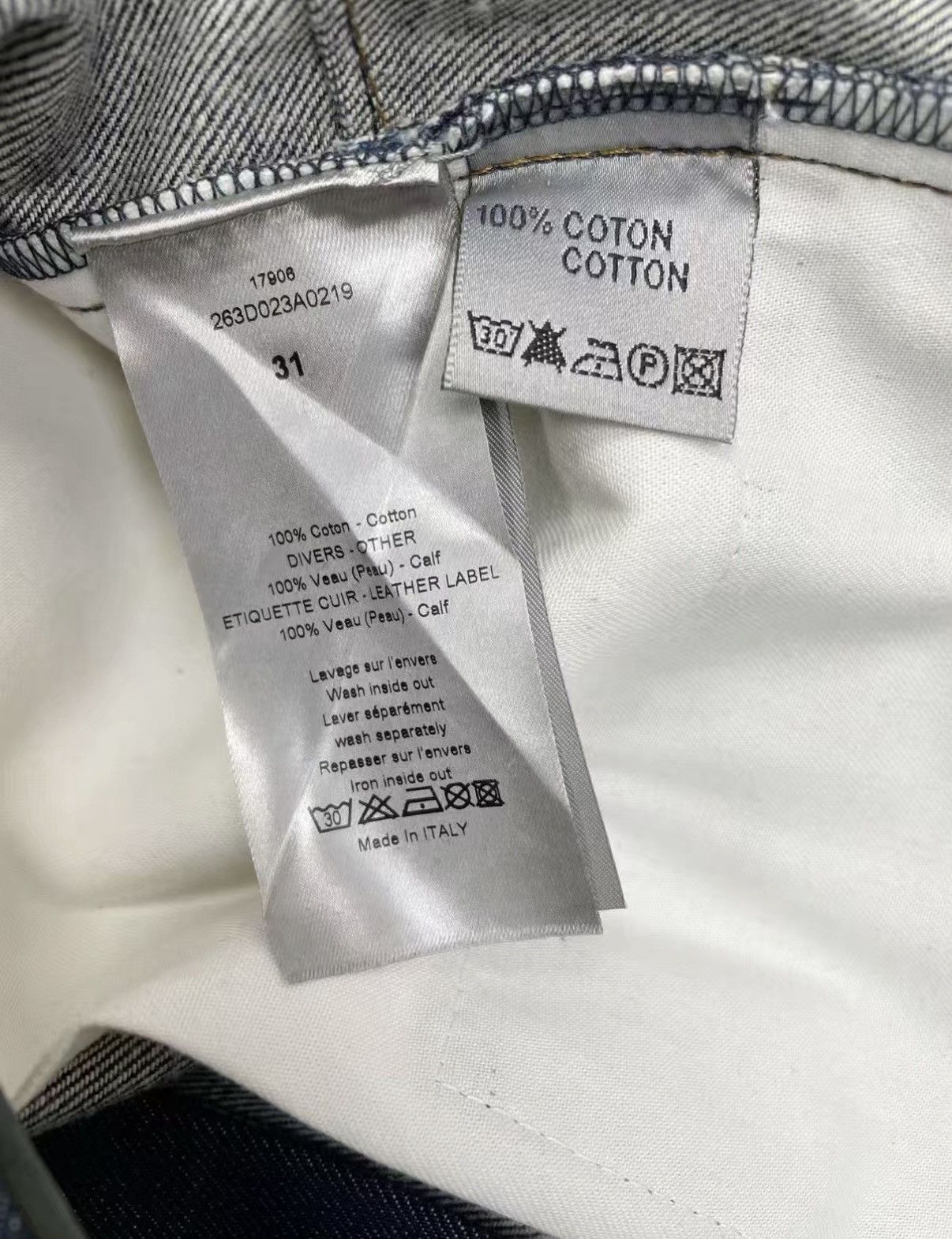 Dior Dior 100% Cotton Jeans with Leather Accents J30 Size US 28 / EU 44 - 7 Thumbnail