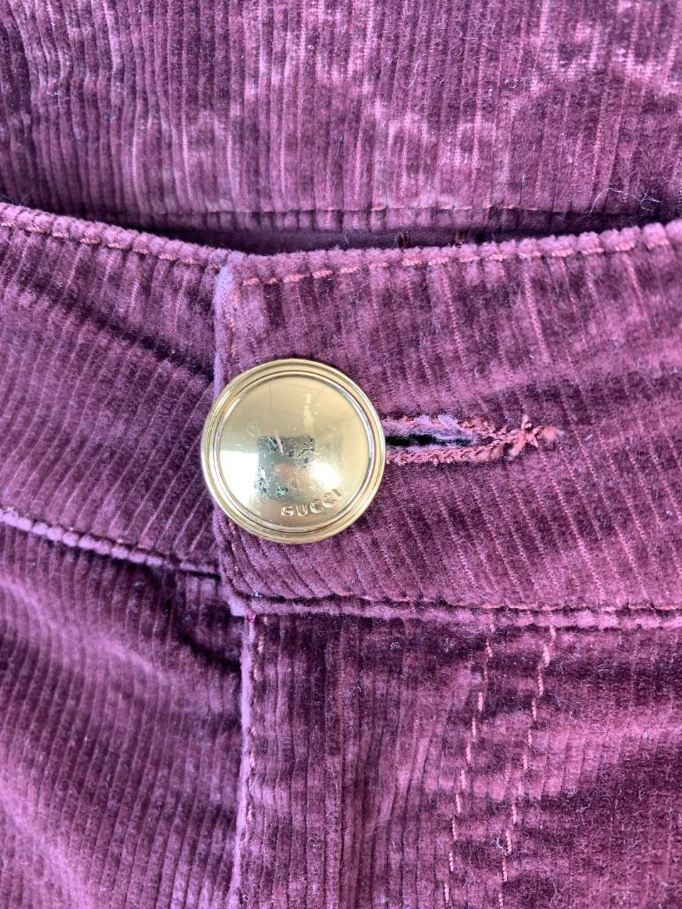 Gucci Women's Skinny Legging purple Cotton Elastane Velvet Pants Size 27" / US 4 / IT 40 - 2 Thumbnail