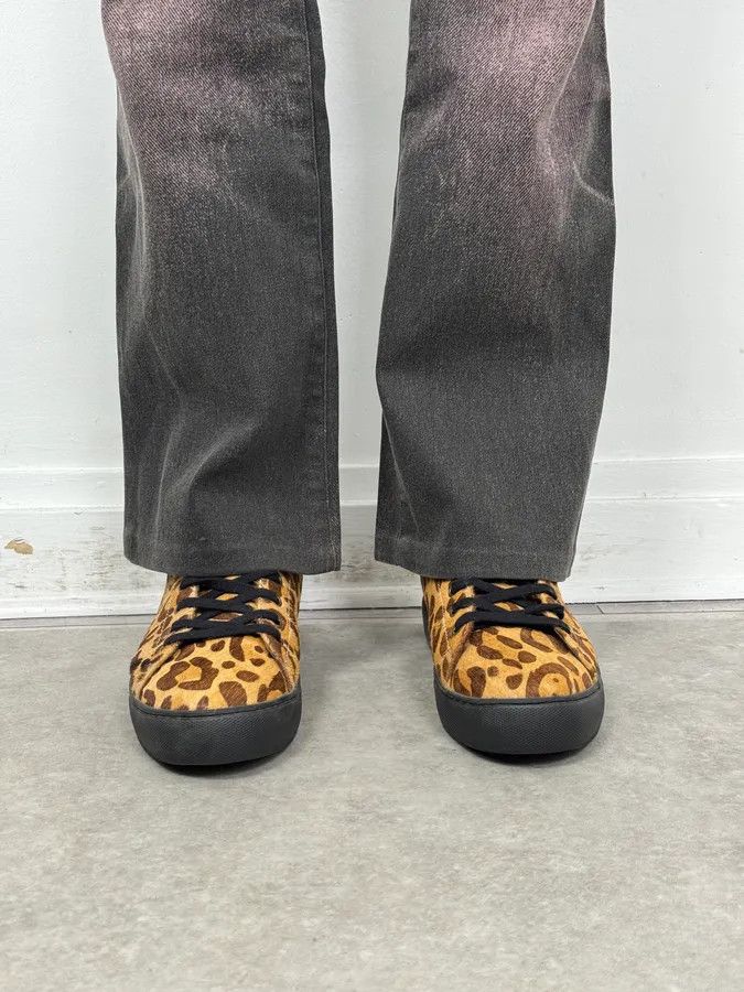 Just Cavalli Cavalli Pony Hair Leopard High Leather Sneakers Size US 9 / EU 42 - 2 Thumbnail