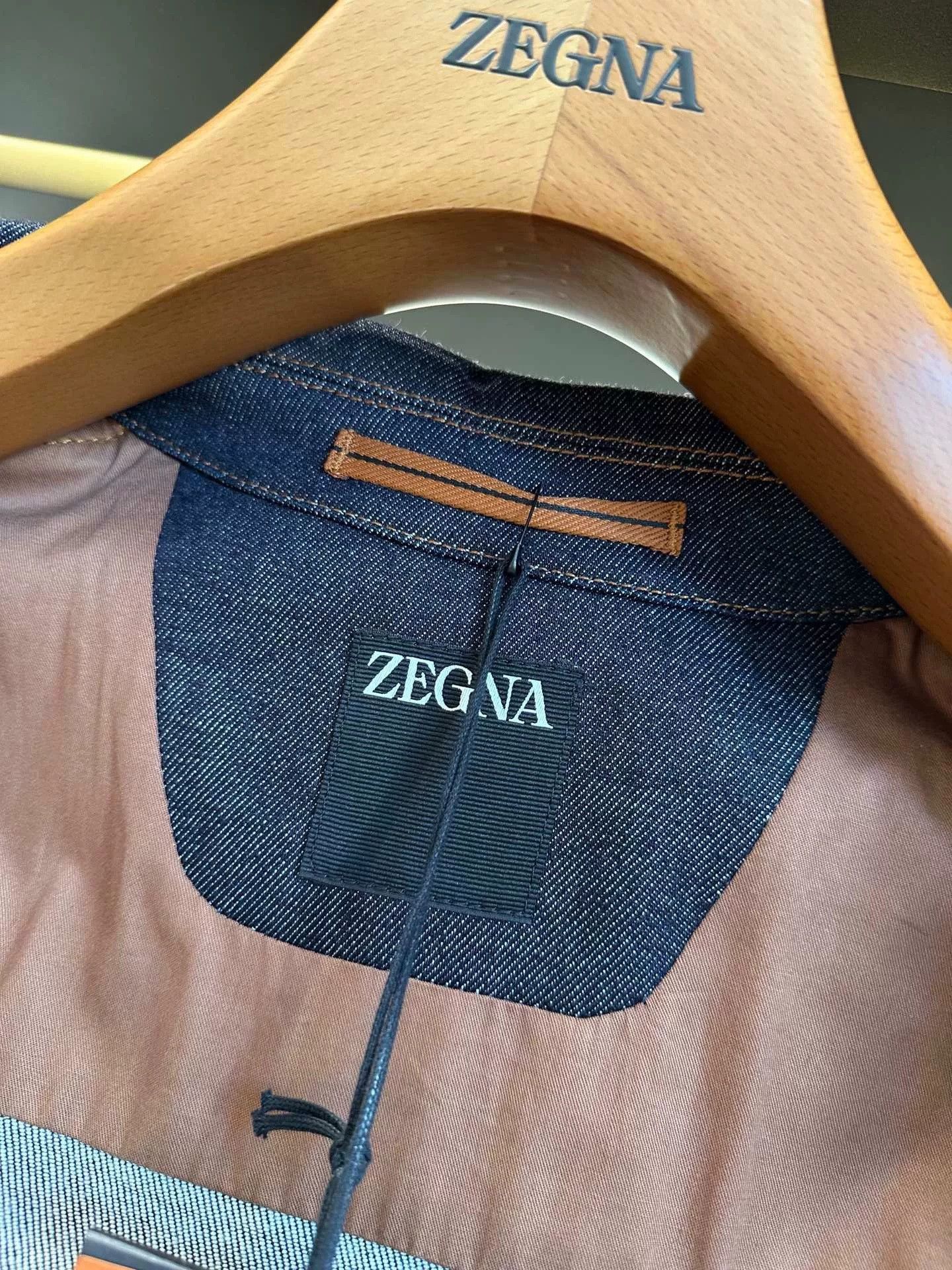 Ermenegildo Zegna Zegna Dark Blue Denim Jacket Size US XL / EU 56 / 4 - 8 Thumbnail
