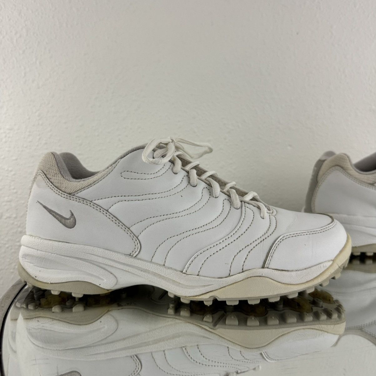 Nike NIKE Vintage White Leather Course Air Access Golf Sneakers Size US 10 / IT 40 - 3 Thumbnail