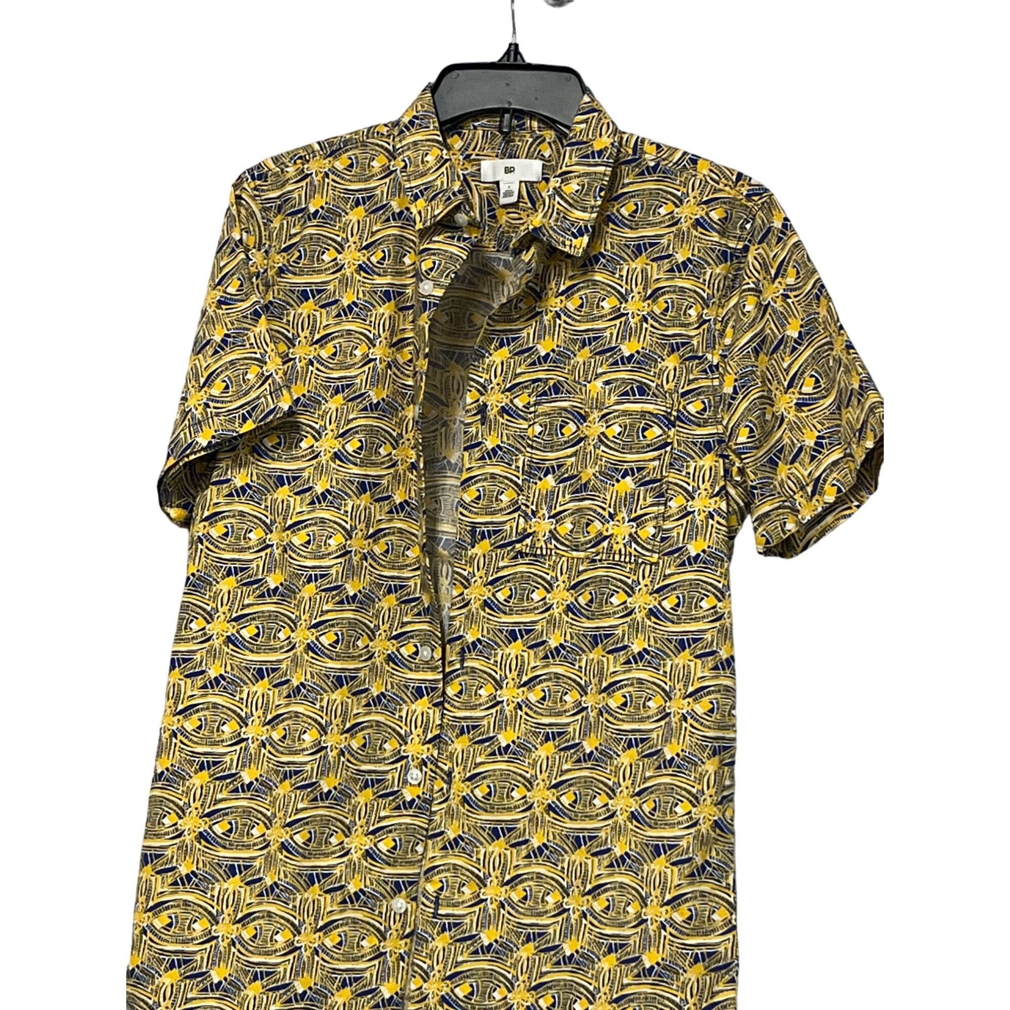 BP. BP Abstract Leaf Print Short Sleeve Button-Up Shirt, Sz. S Size US S / EU 44-46 / 1 - 4 Thumbnail
