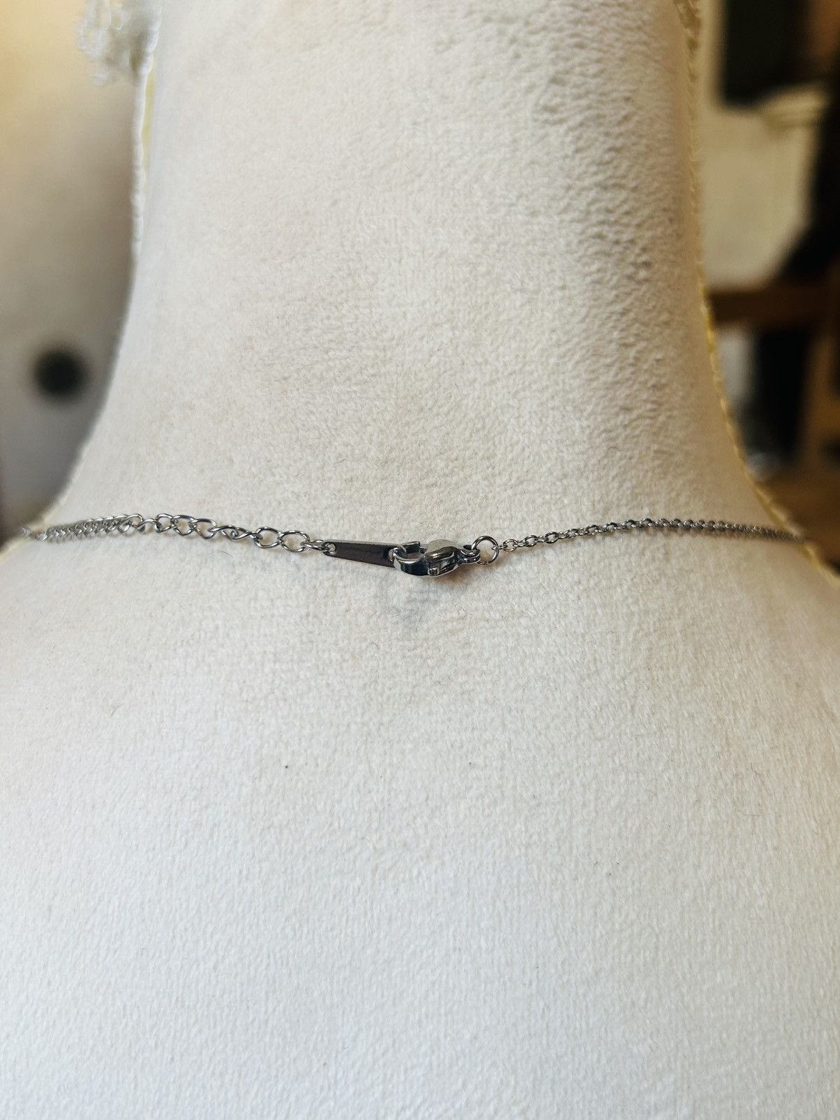 Handmade Handcrafted vintage bow with heart pendant on chain necklace Size ONE SIZE - 3 Thumbnail