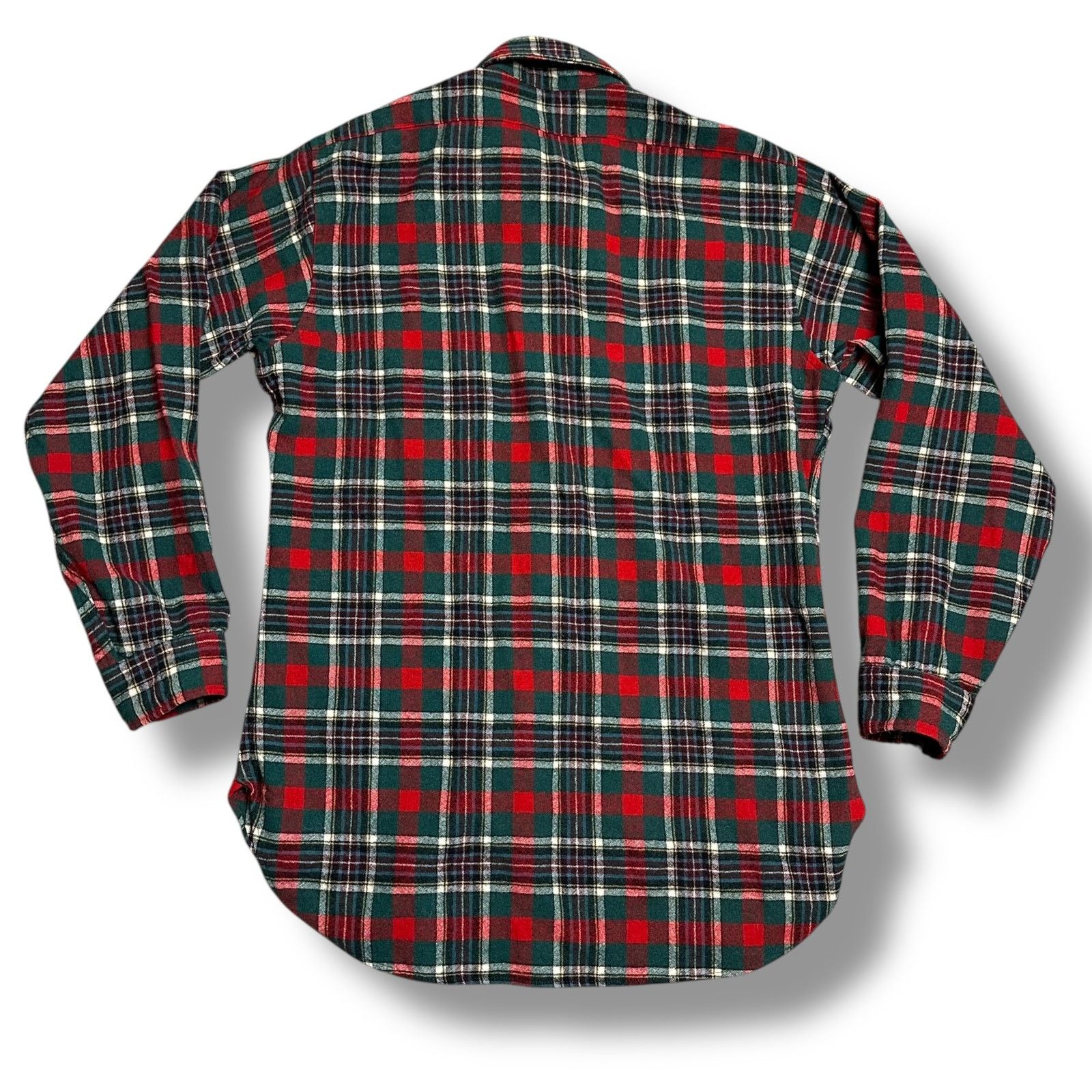 Pendleton × Vintage Vintage 60s Pendleton Red Green Plaid Wool Flannel Shirt Size US M / EU 48-50 / 2 - 2 Thumbnail