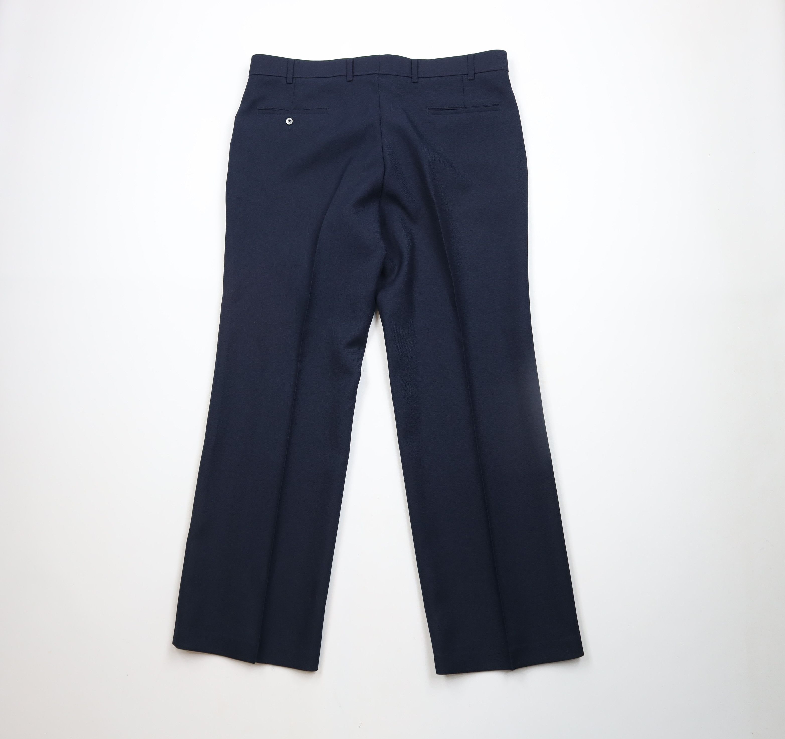 Levi's × Vintage Vintage 70s Levis Bell Bottoms Chino Pants Navy Blue USA Size US 36 / EU 52 - 9 Thumbnail