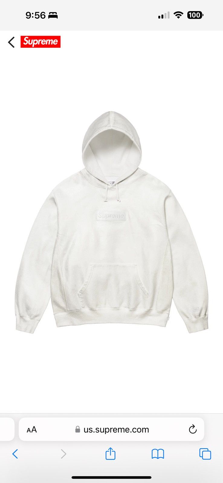 トップス supreme MM6 Box Logo Hooded white Supreme x MM6 Maison Margiela Foil Box Logo Hoodie | White