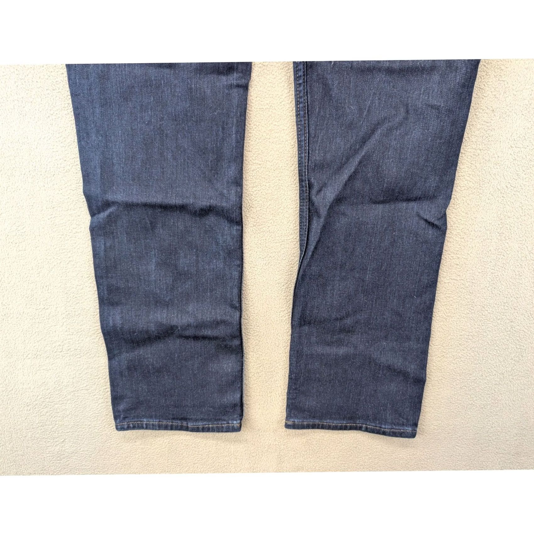 Lee Lee Womens Jeans Straight Mid Rise Dark Wash 30x28 Size 12M Denim Cotton Blend Spandex Polyester Pocket Logo Button Love Size 32" / US 10 / IT 46 - 8 Thumbnail