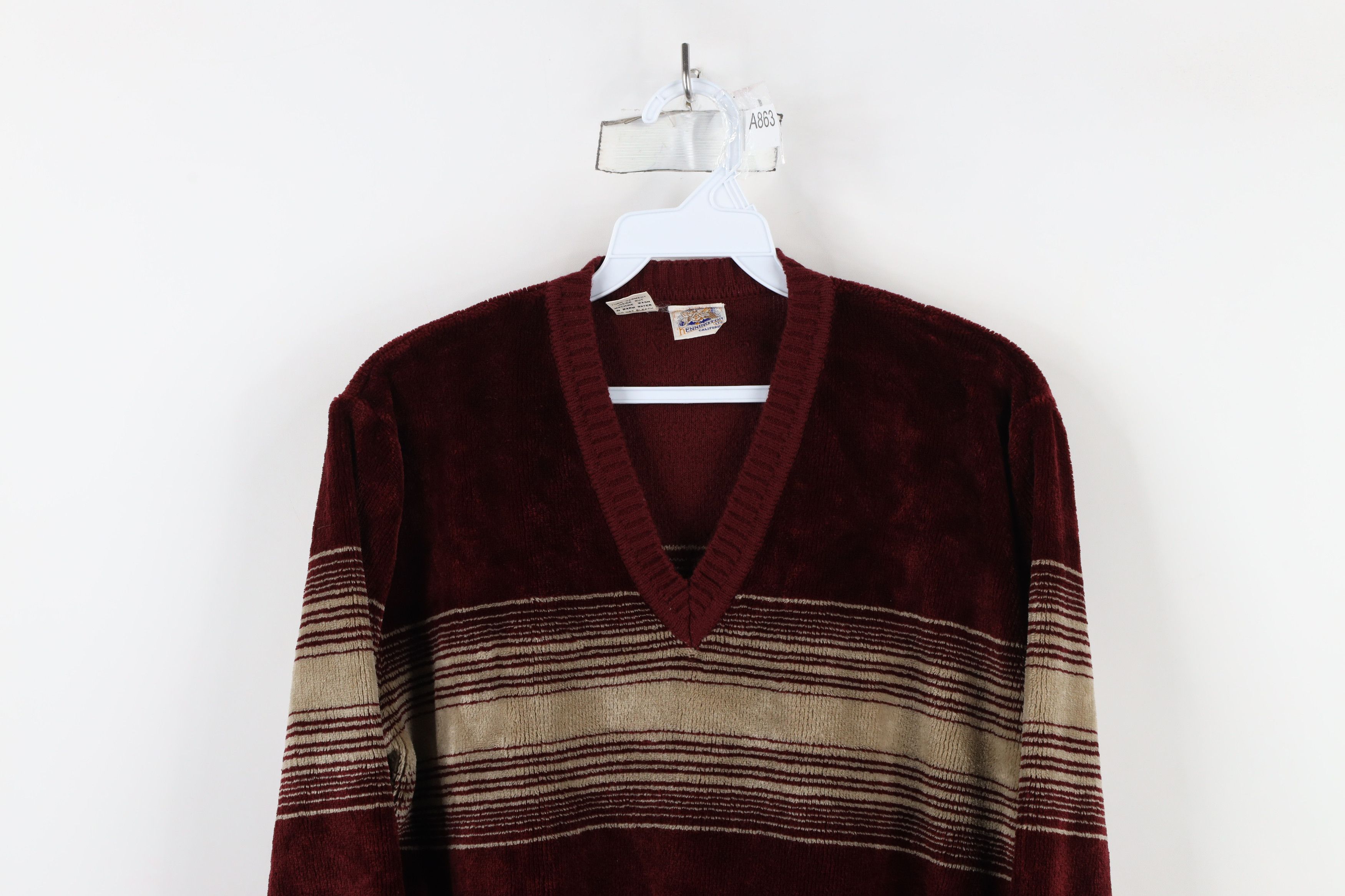 Vintage Vintage 70s Streetwear Block Velour Terry Cloth Sweater Size US M / EU 48-50 / 2 - 2 Thumbnail