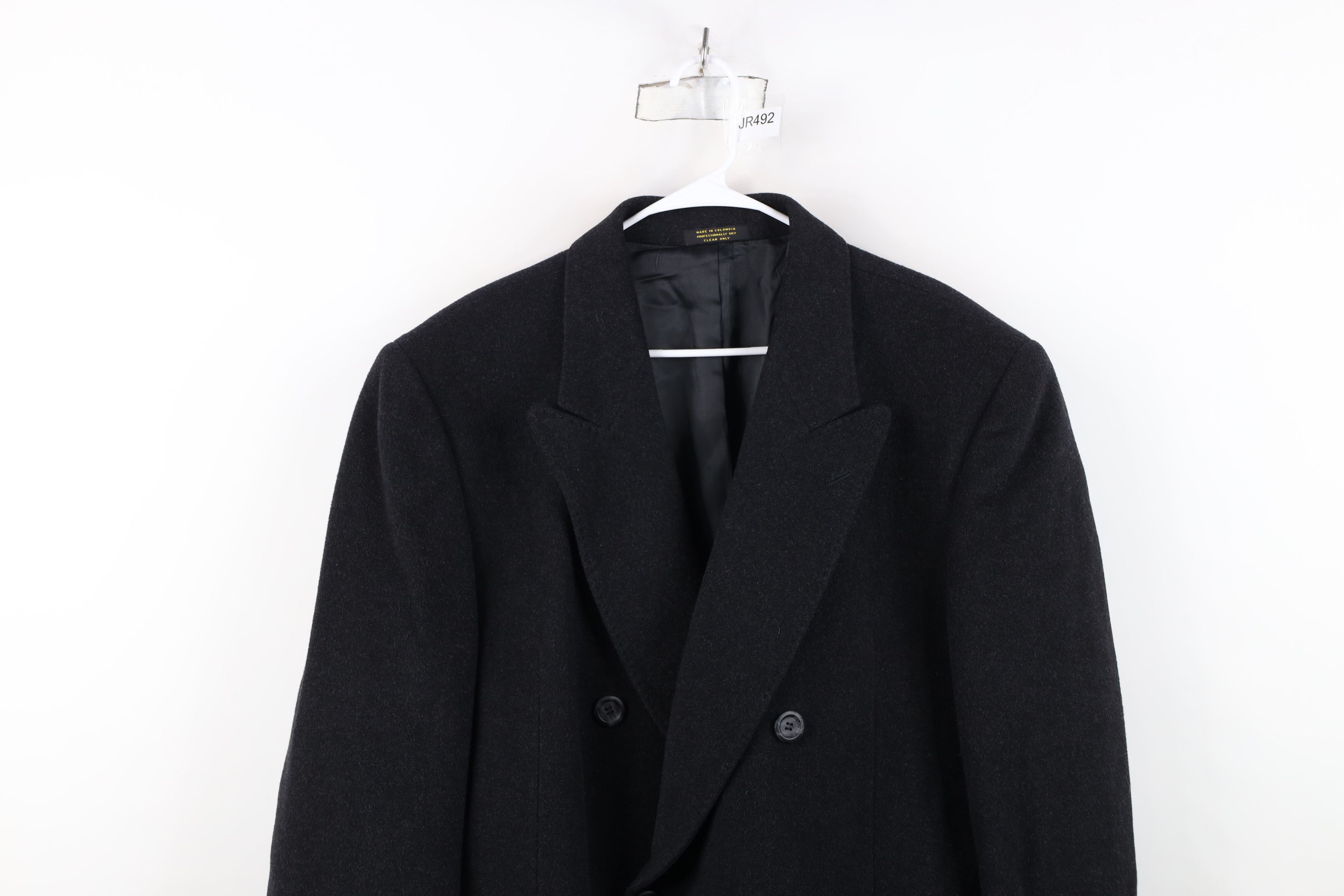 Vintage Vintage 90s Rockabilly Double Breasted Overcoat Jacket Black Size US XXL / EU 58 / 5 - 2 Thumbnail