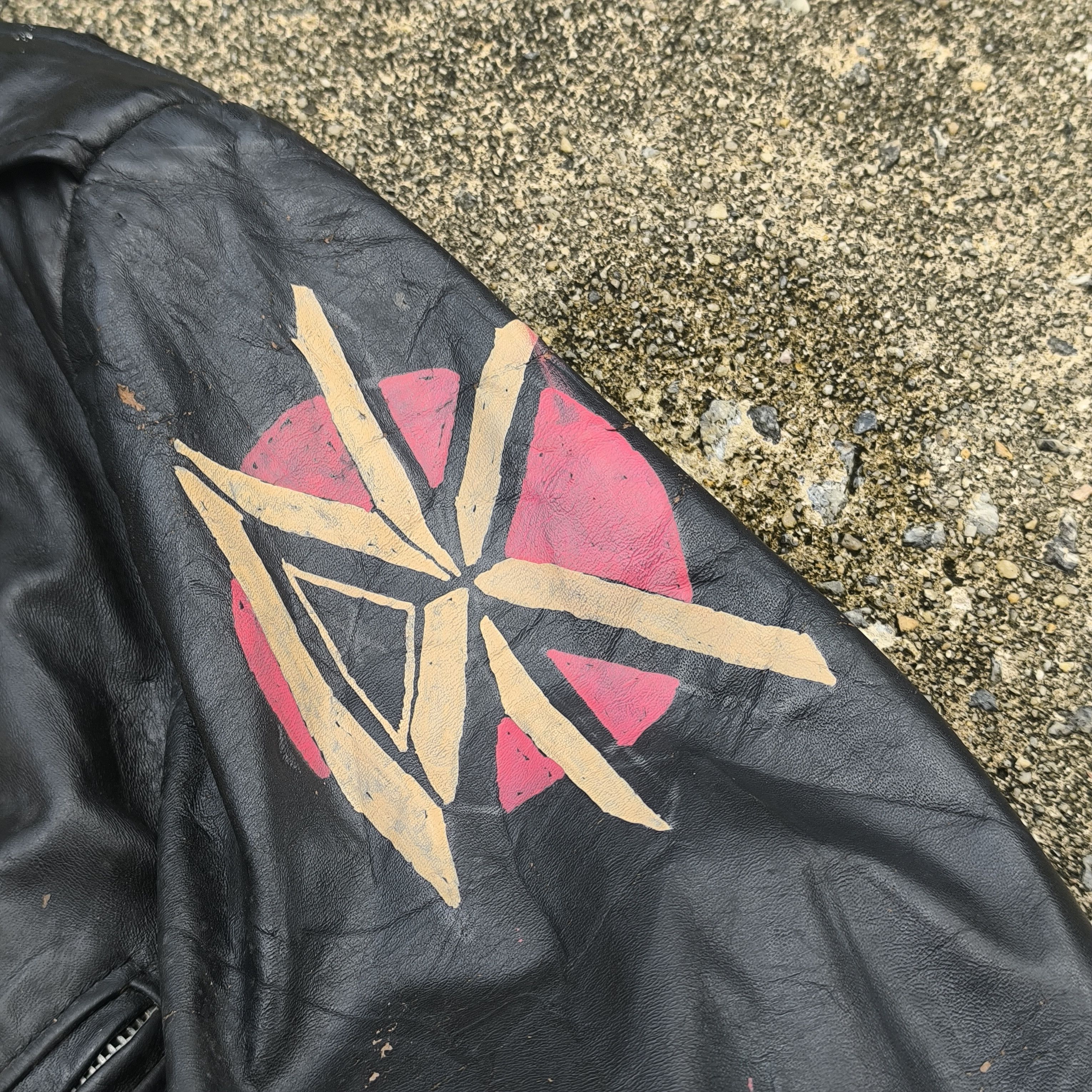 Band Tees DOUBLE COLLAR LEATHER JACKET PUNK MISFITS THE EXPLOITED Size US M / EU 48-50 / 2 - 14 Thumbnail