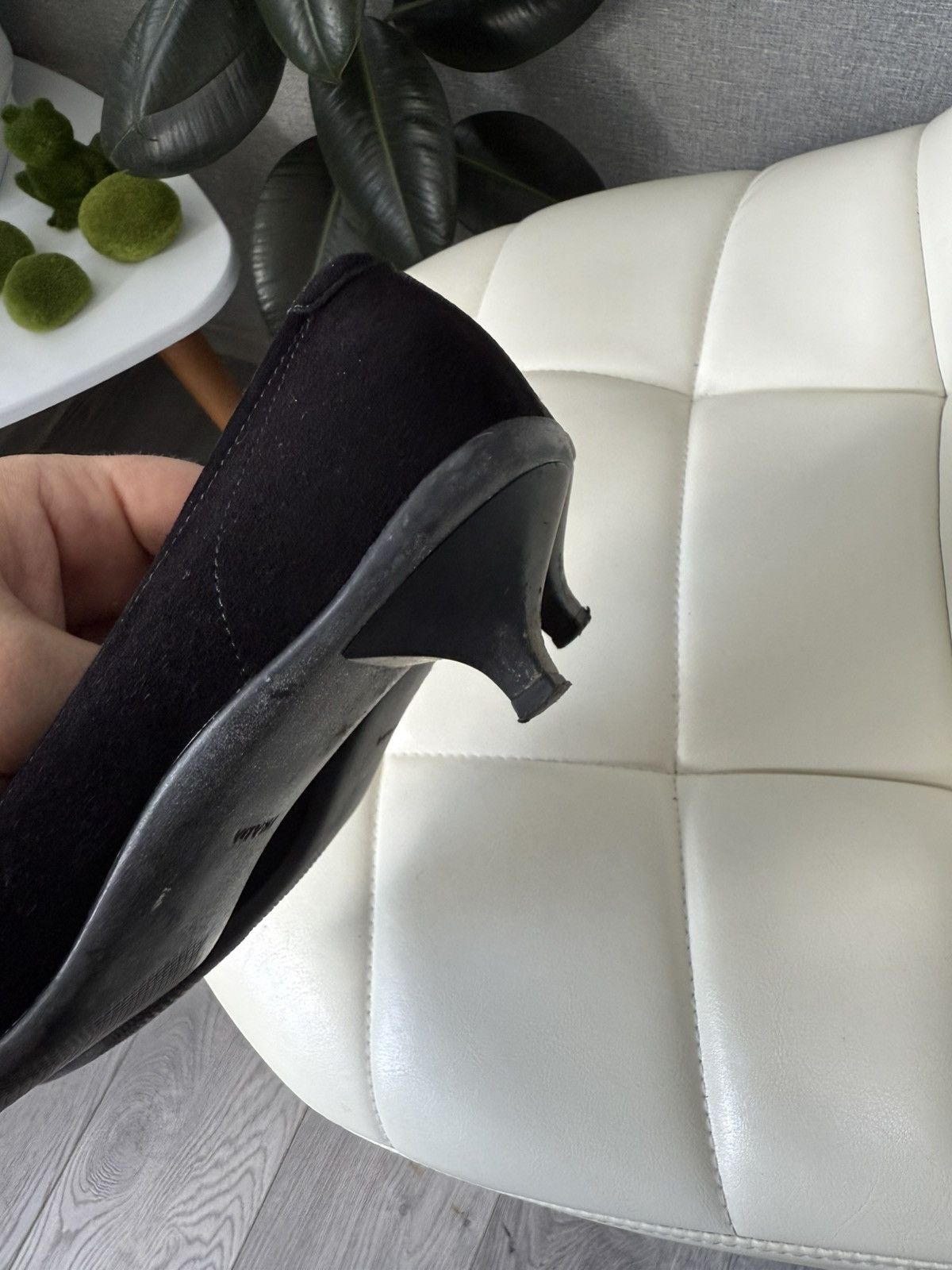 Prada Prada Kitten Heel Pumps Silver Buckle Black Suede Flats Size US 6.5 / IT 36.5 - 20 Thumbnail