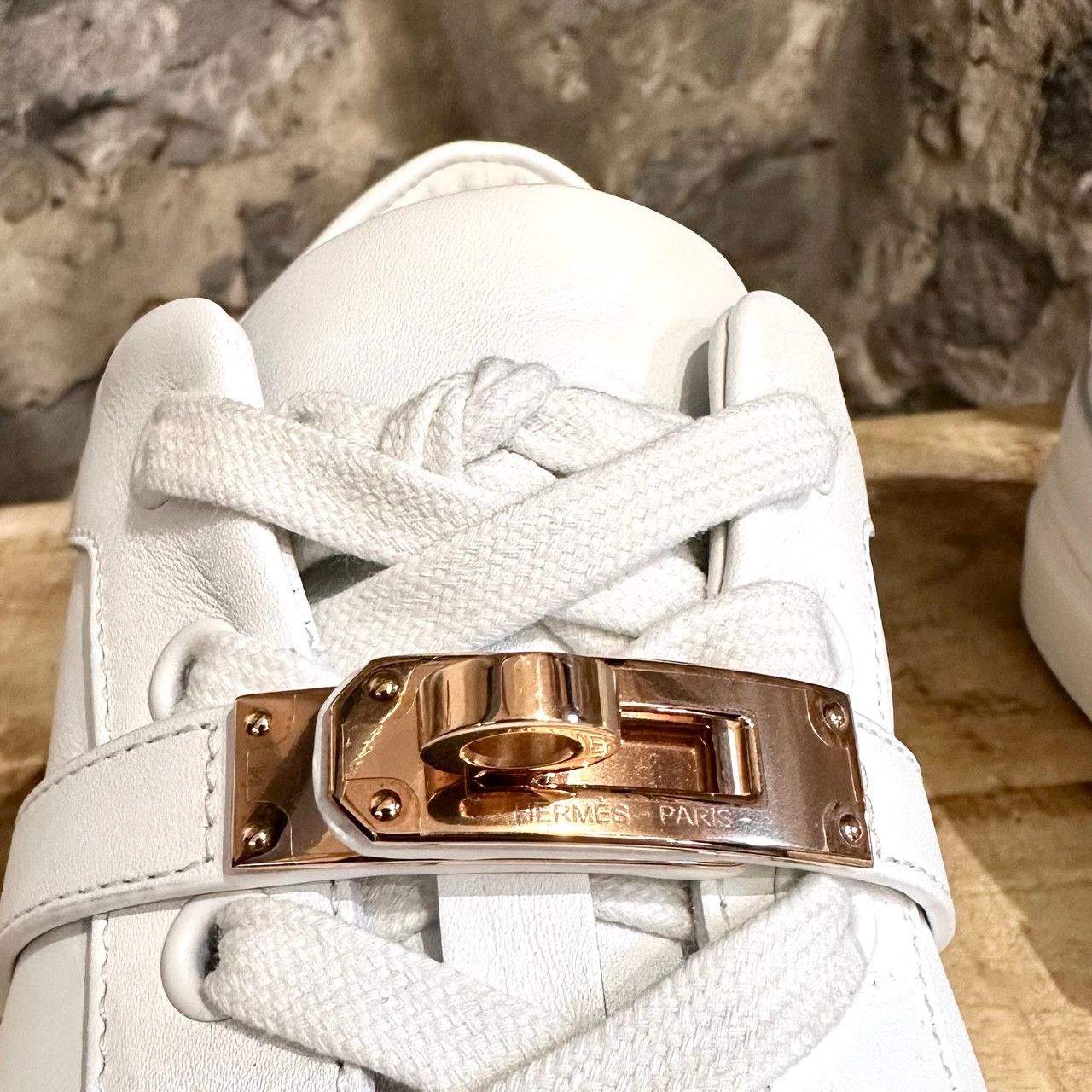 Hermes Hermès White Leather Femme Day Kelly Accent Sneakers Size US 6 / IT 36 - 4 Thumbnail