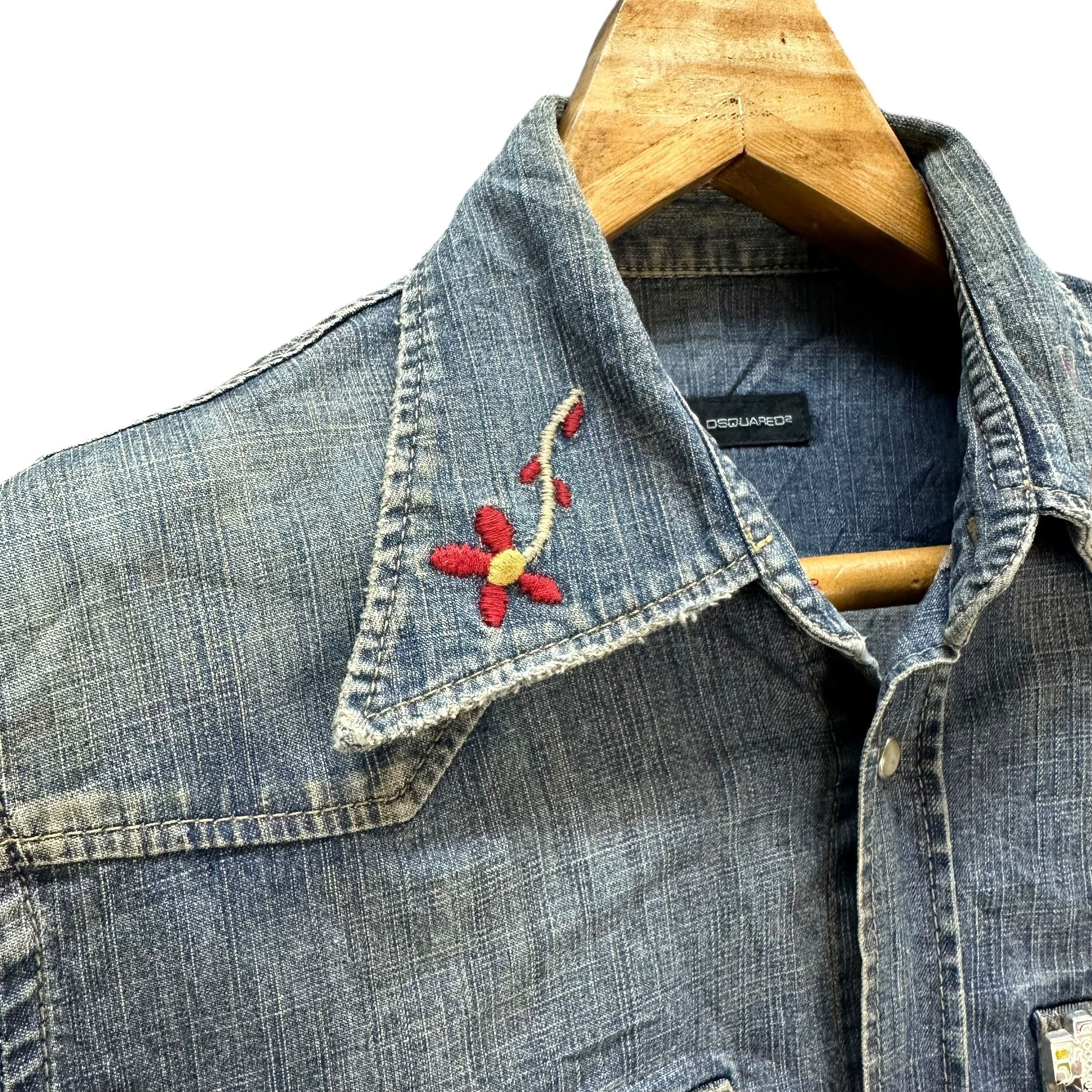 Dsquared2 DSQUARED2 Snap Button Shirt Jean Jacket #A52-1212 Size L / US 10 / IT 46 - 3 Thumbnail